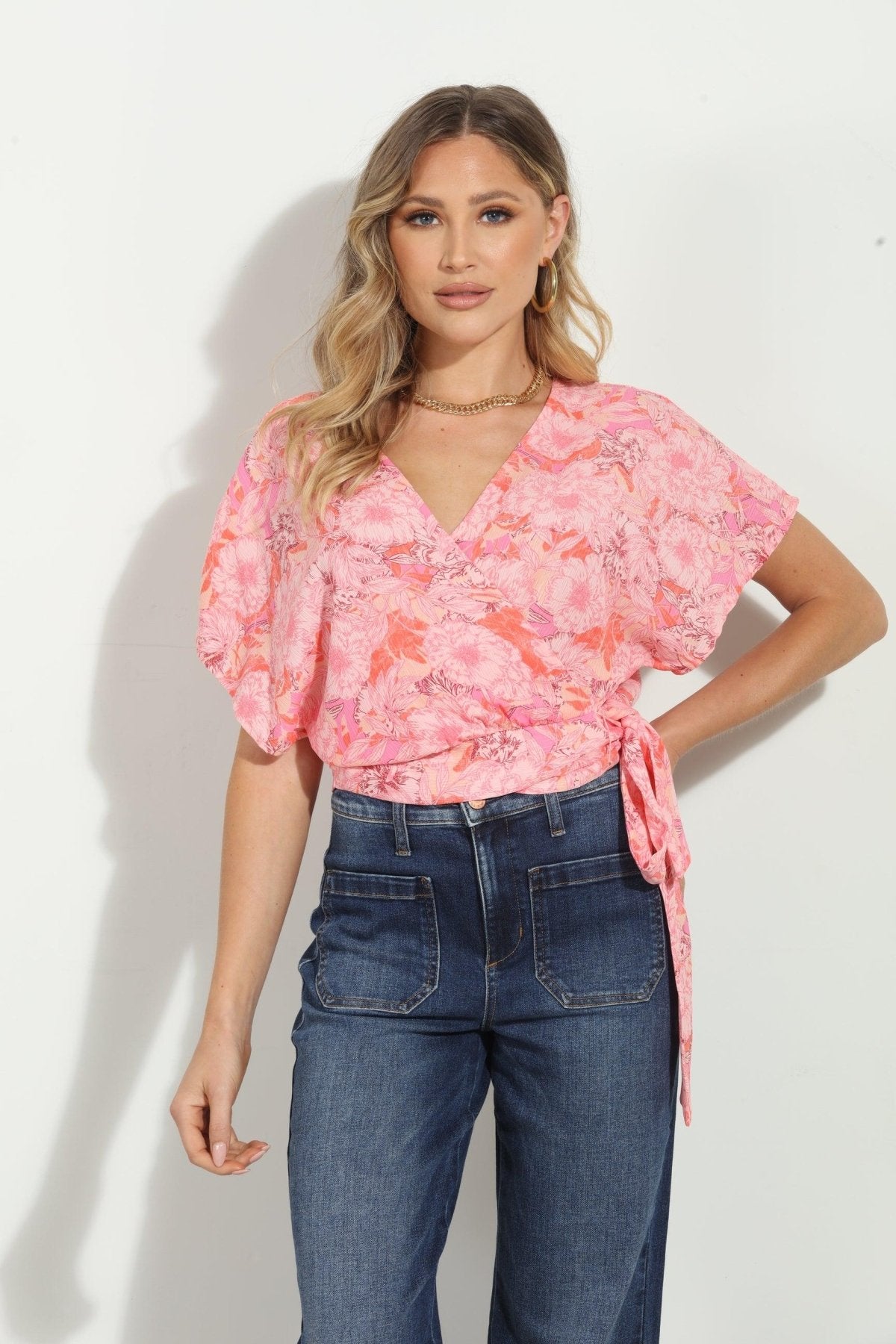Nikolina Mom Cropped Wrap Top-FINAL SALE