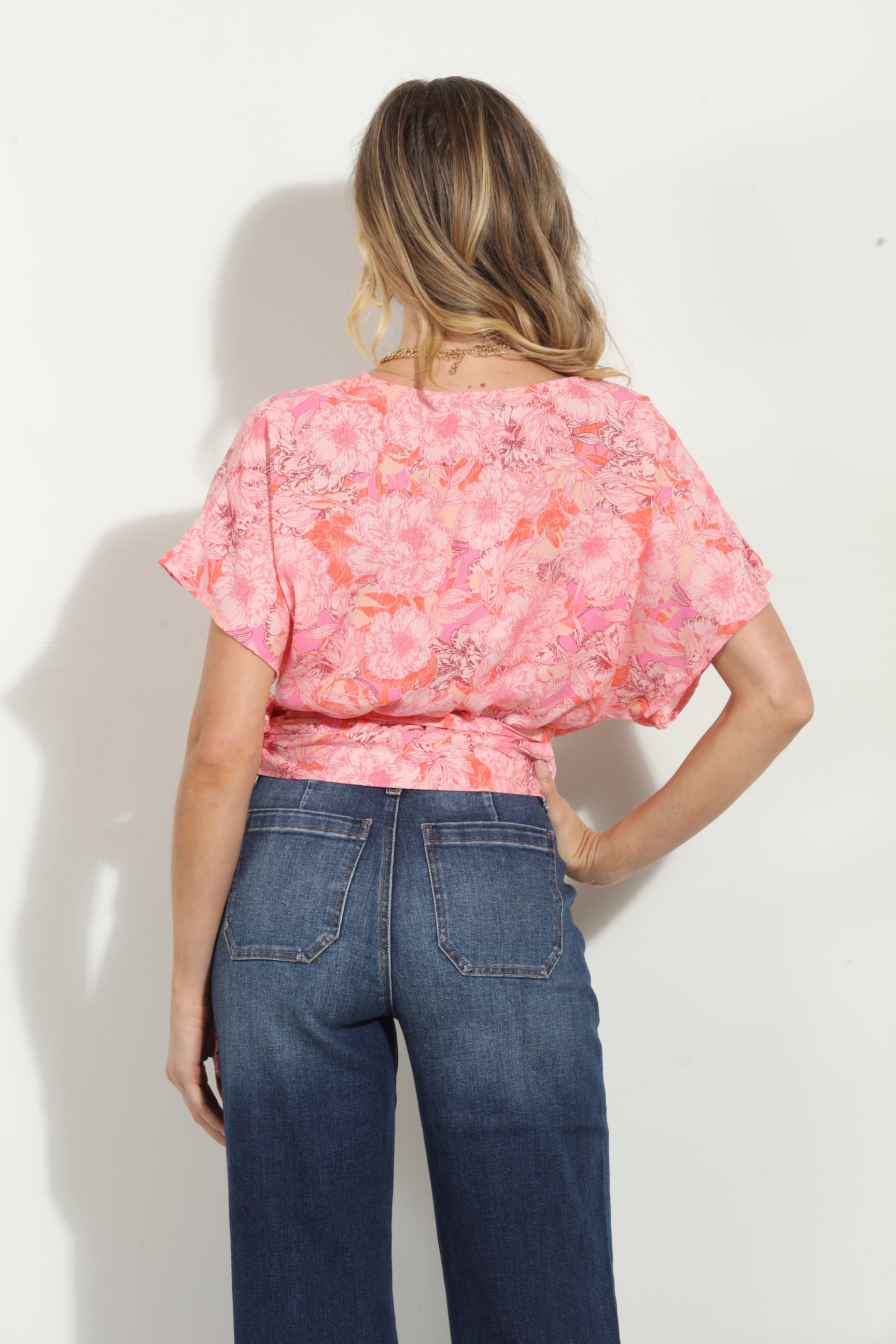 Nikolina Mom Cropped Wrap Top