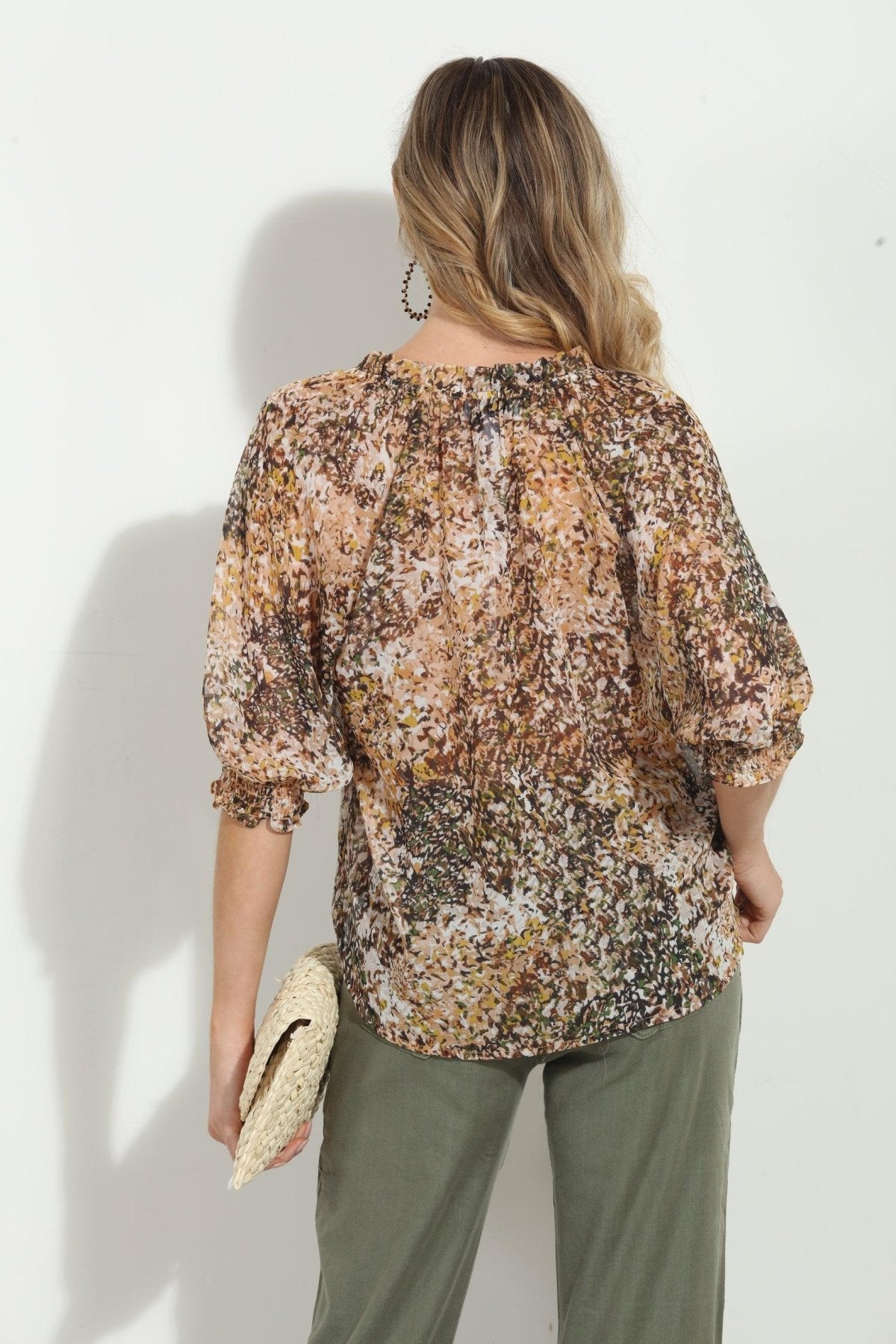 Karisa Split Neck Blouse-FINAL SALE