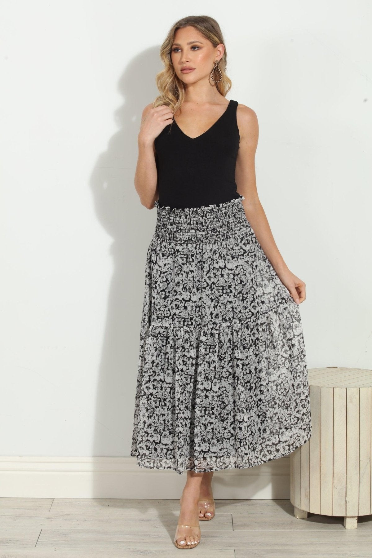 Vicky Chiffon Midi Skirt-FINAL SALE