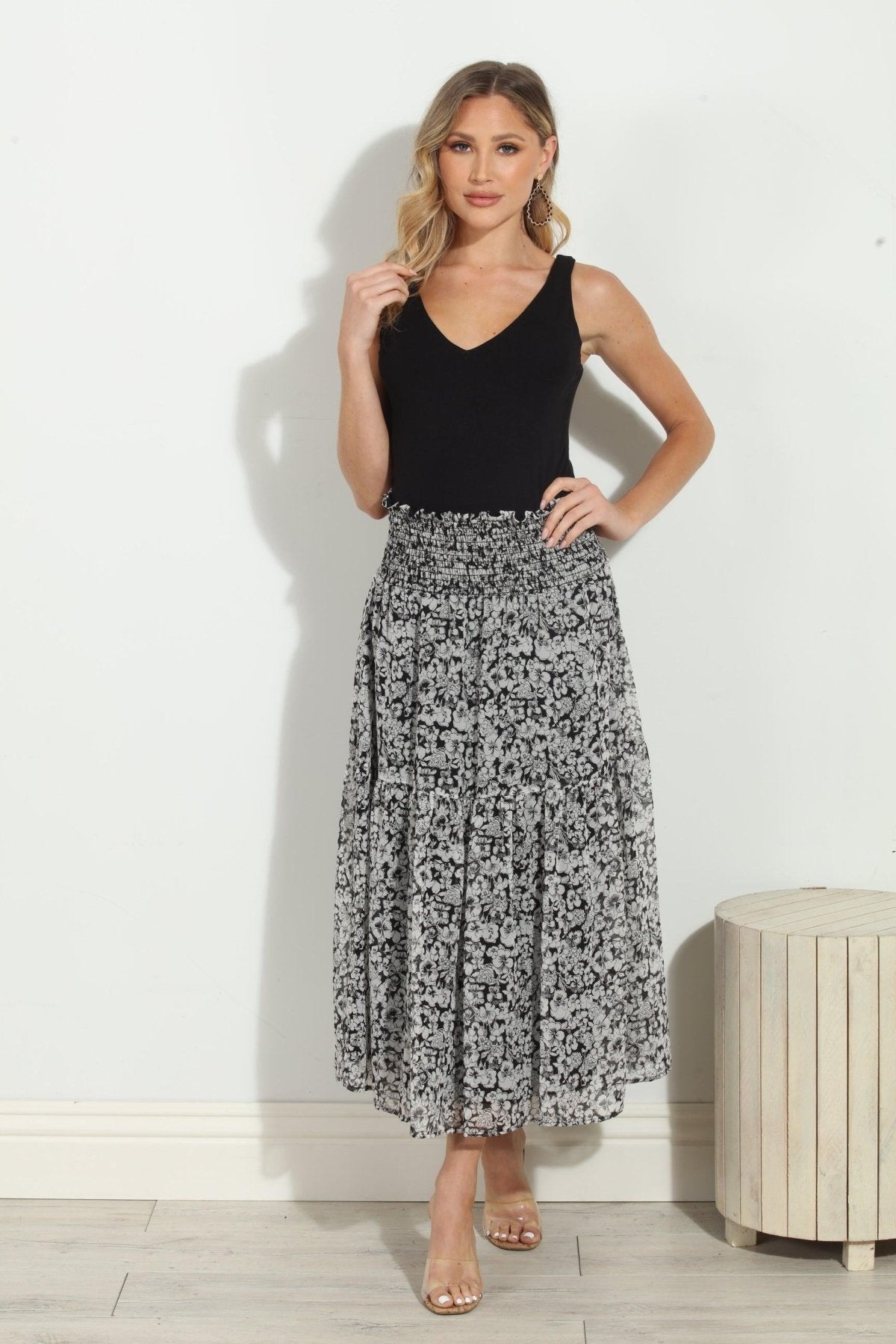 Vicky Chiffon Midi Skirt-FINAL SALE