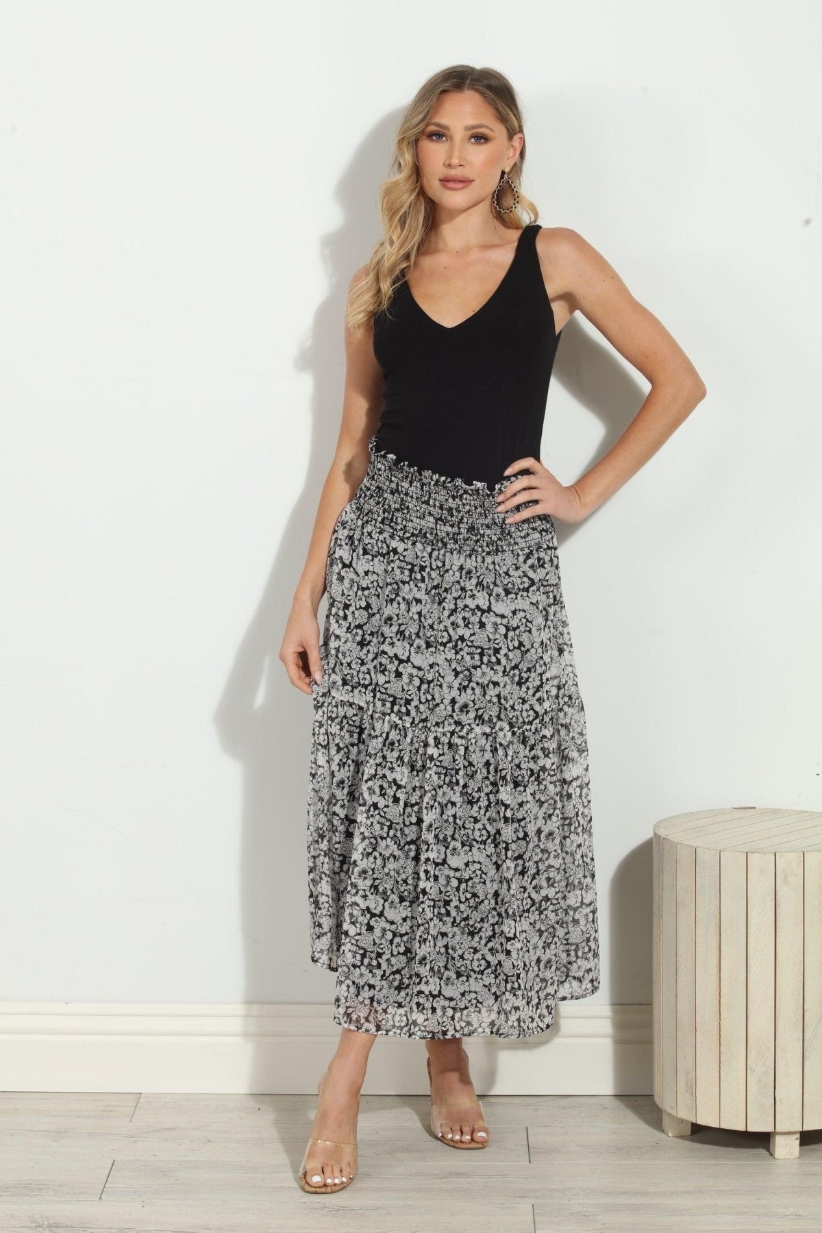 Vicky Chiffon Midi Skirt-FINAL SALE