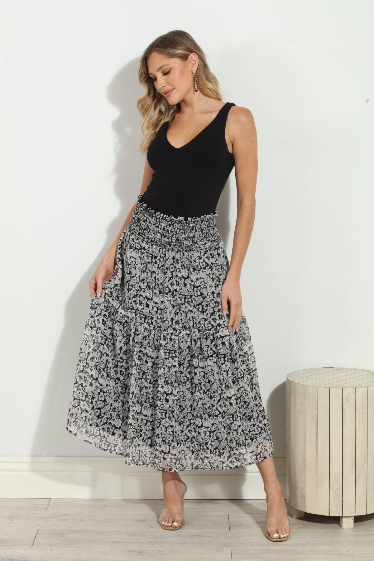 Vicky Chiffon Midi Skirt-FINAL SALE