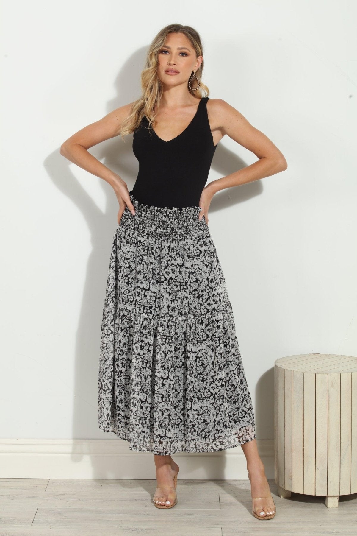 Vicky Chiffon Midi Skirt-FINAL SALE
