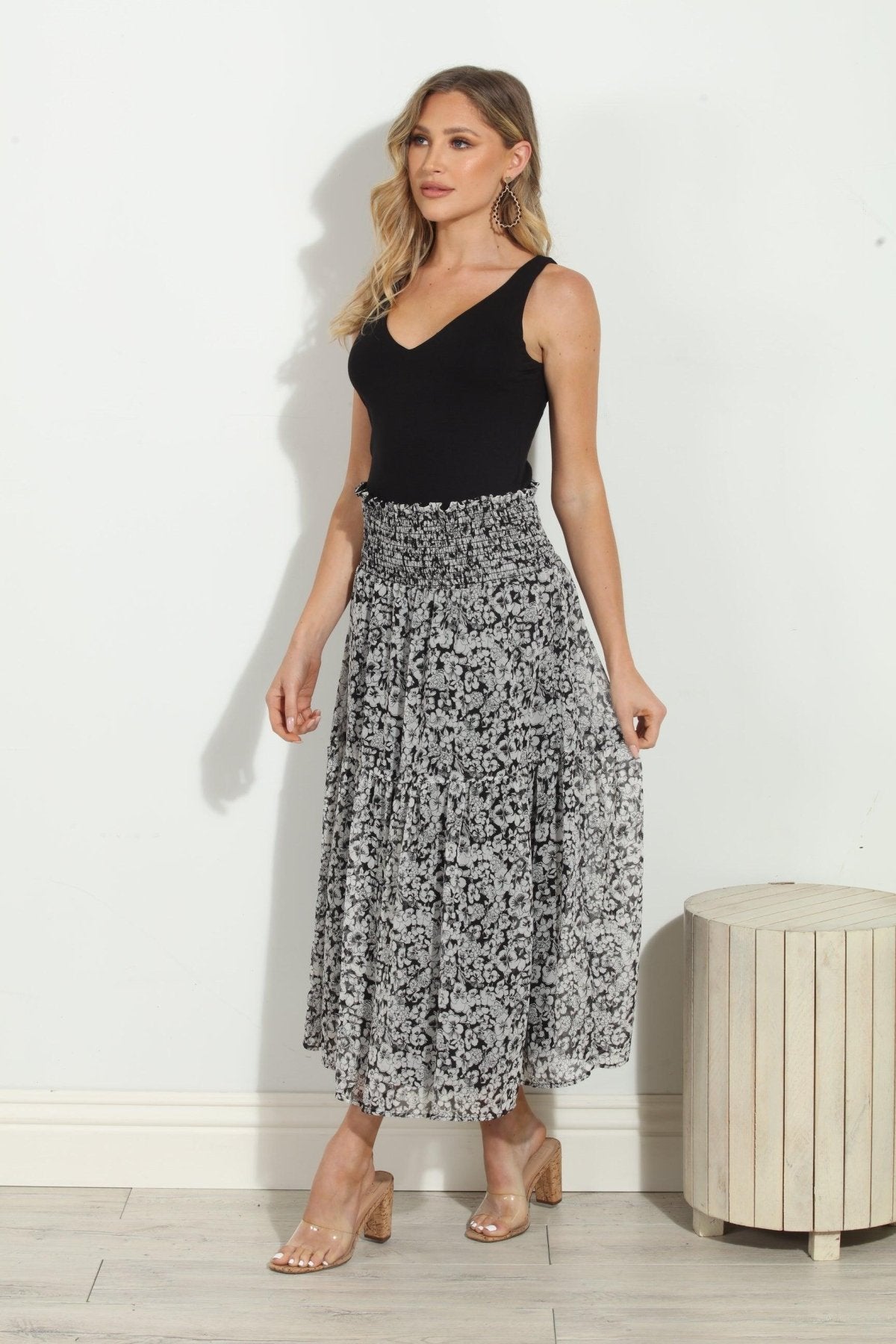 Vicky Chiffon Midi Skirt-FINAL SALE