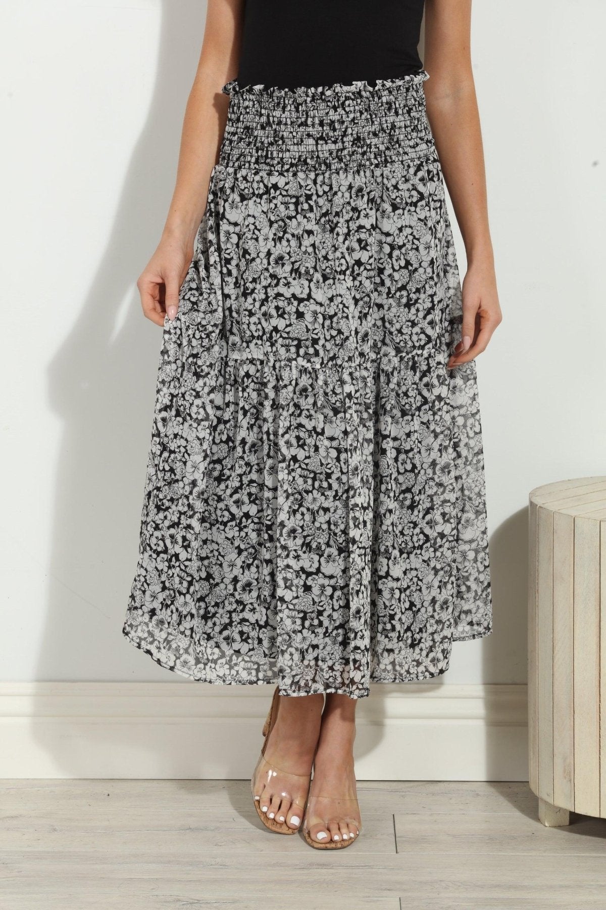 Vicky Chiffon Midi Skirt-FINAL SALE