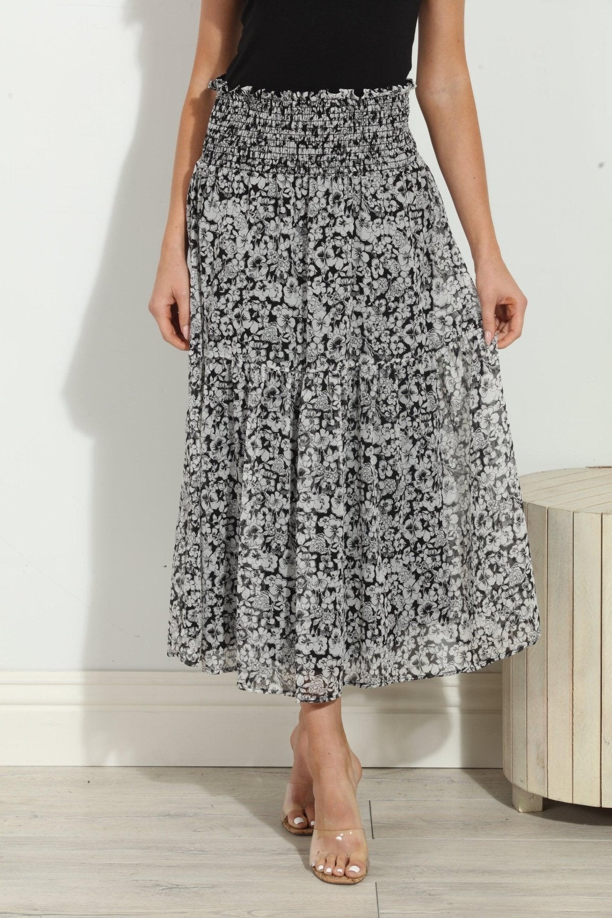 Vicky Chiffon Midi Skirt-FINAL SALE