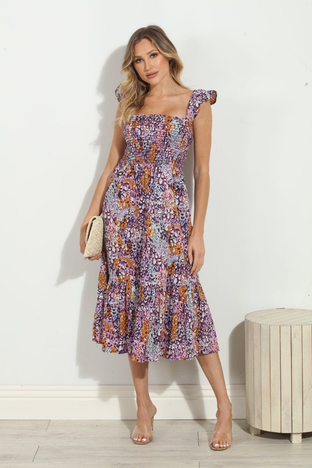 Ryland Smocked Midi Dress-FINAL SALE