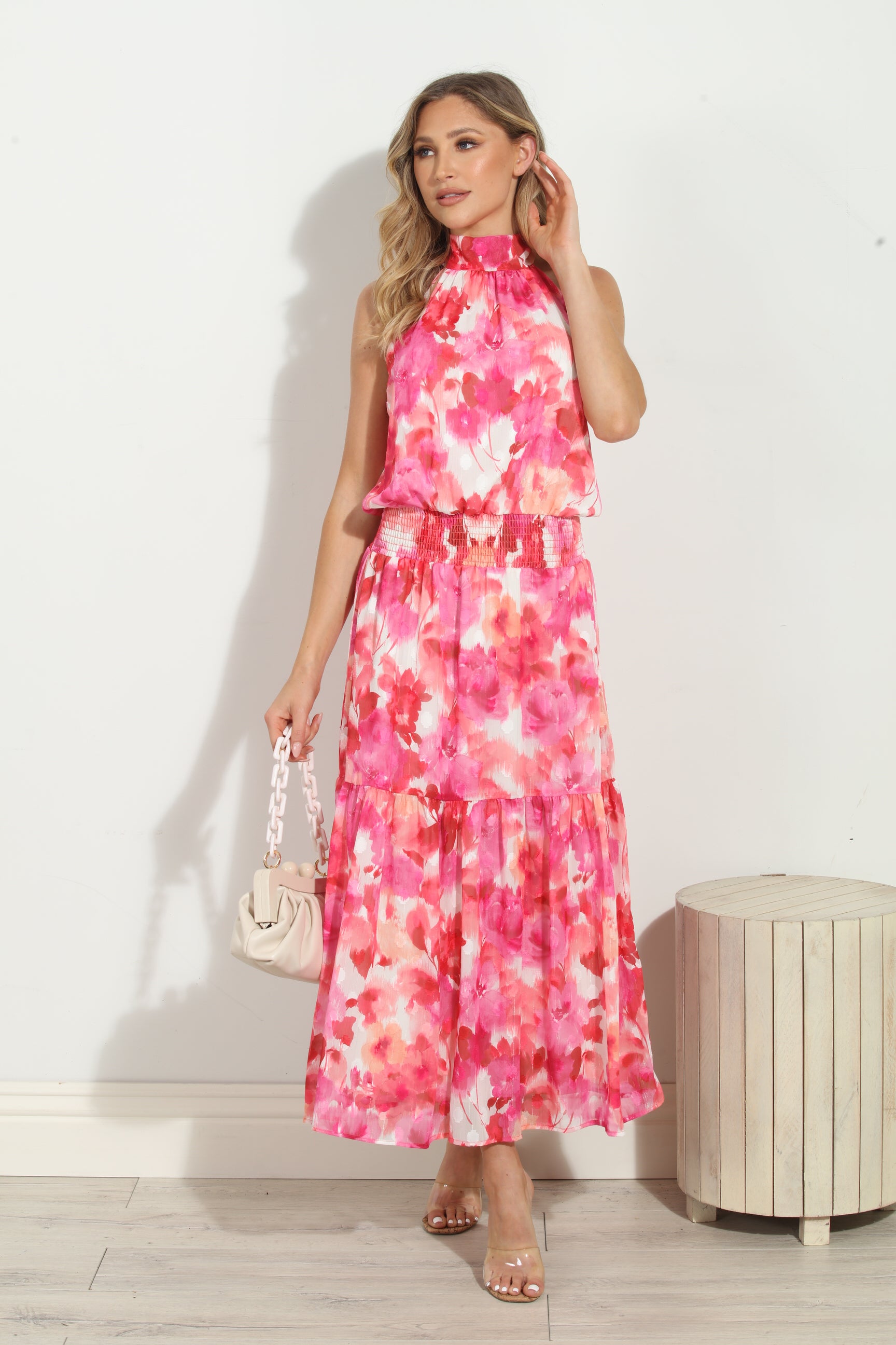 Suzy Chiffon Halter Maxi