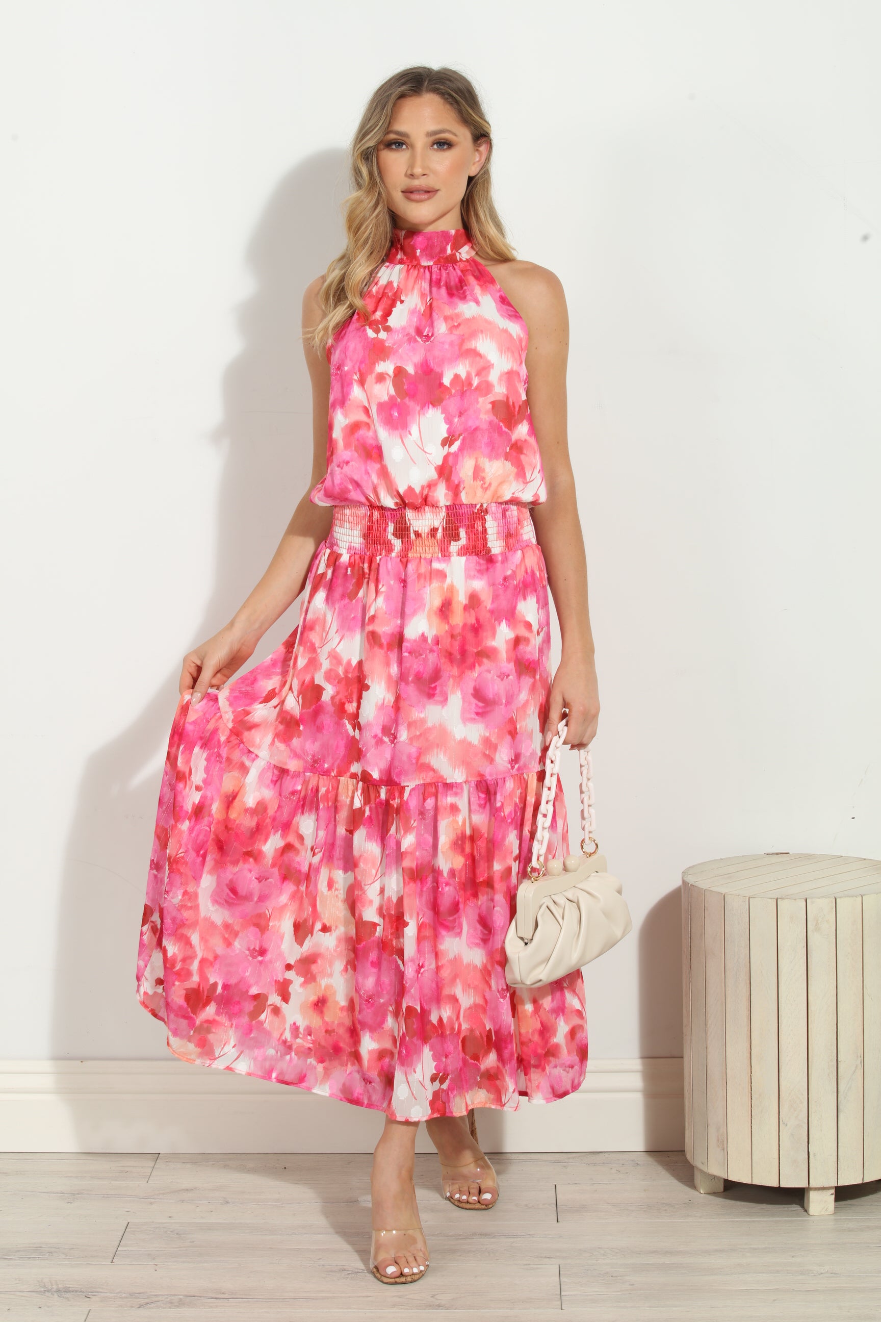 Suzy Chiffon Halter Maxi