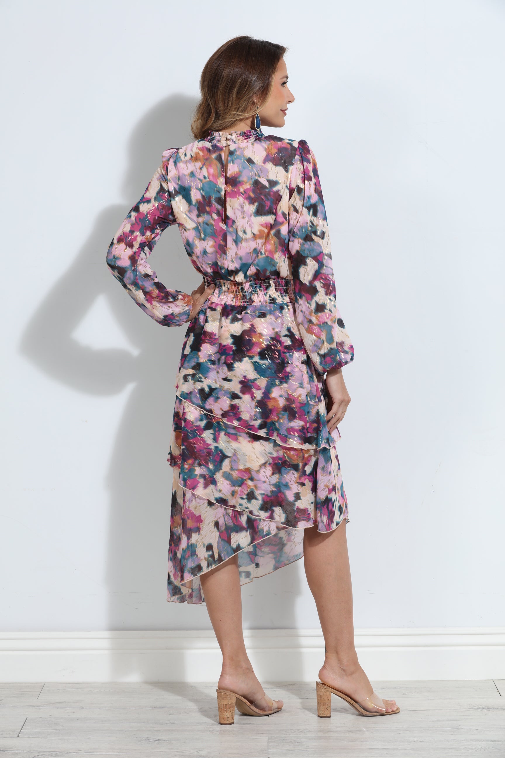 Lee Long Sleeve Tiered Ruffle Maxi Dress
