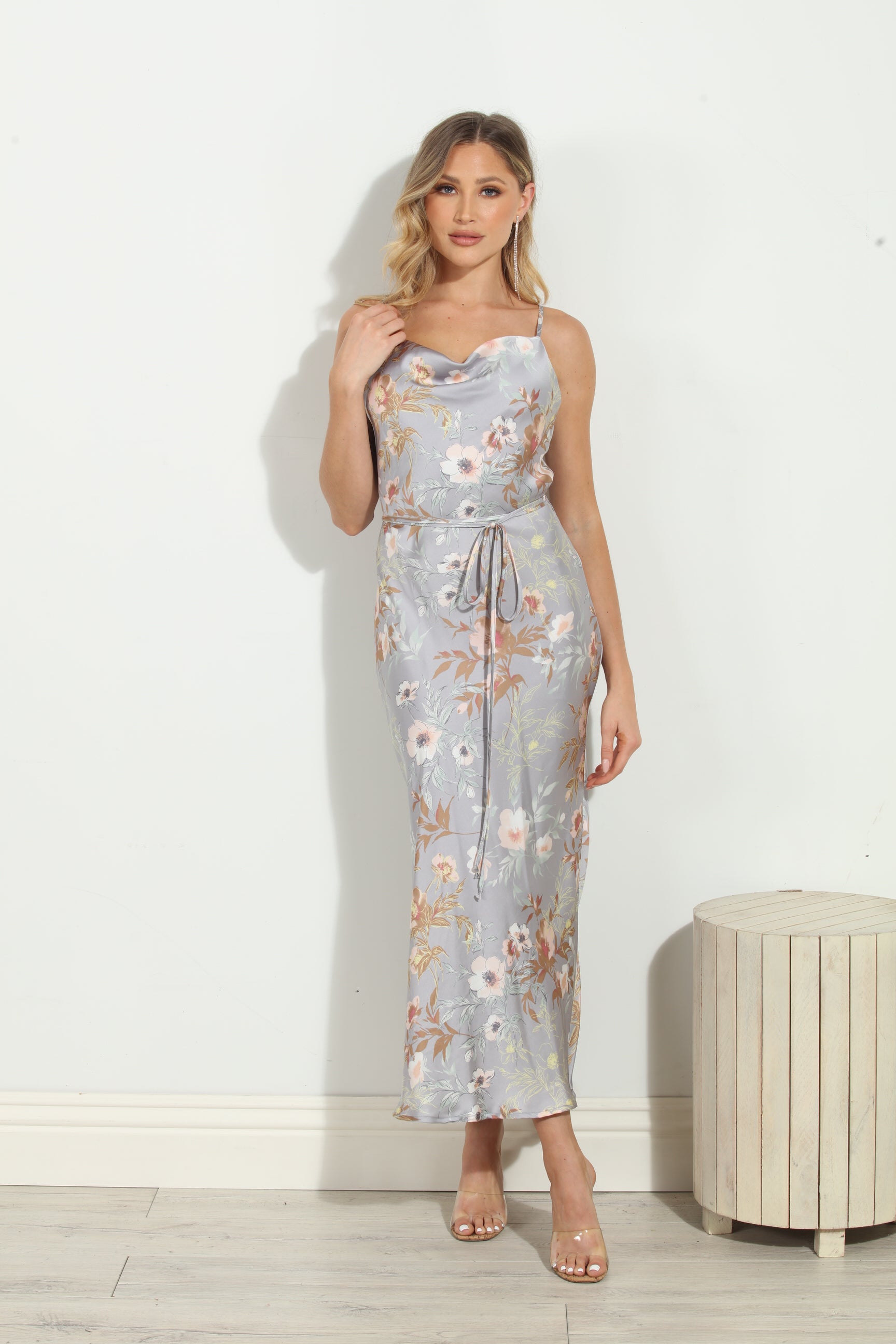 Tory Satin Bias Midi Dress