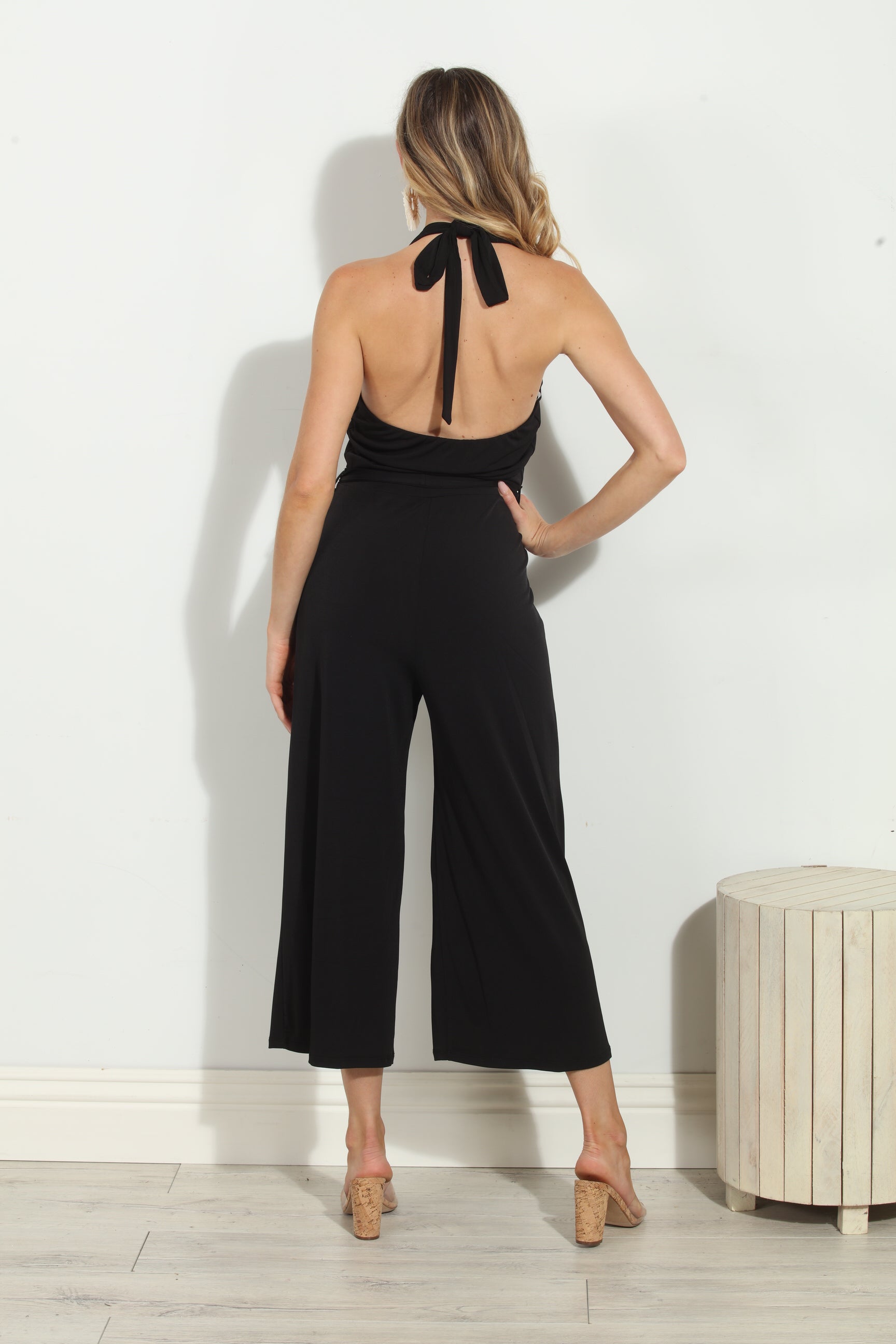 Adjustable Halter Culotte Jumpsuit-FINAL SALE