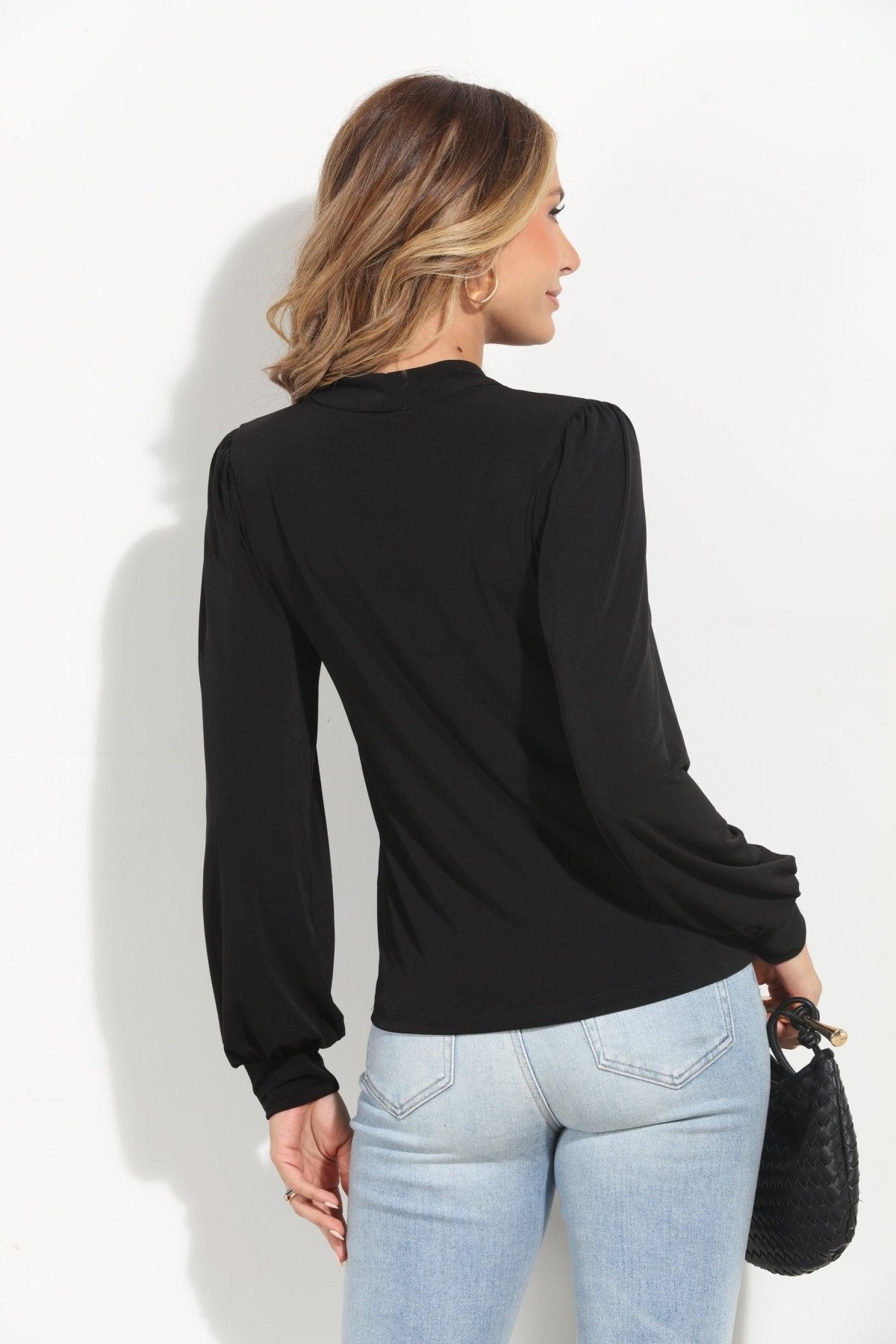 Black Stretch Keyhole Top-BEST SELLER