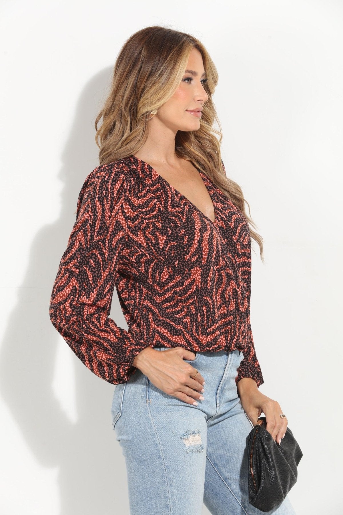 Brenda Mom Cropped Surplice Top-BEST SELLER