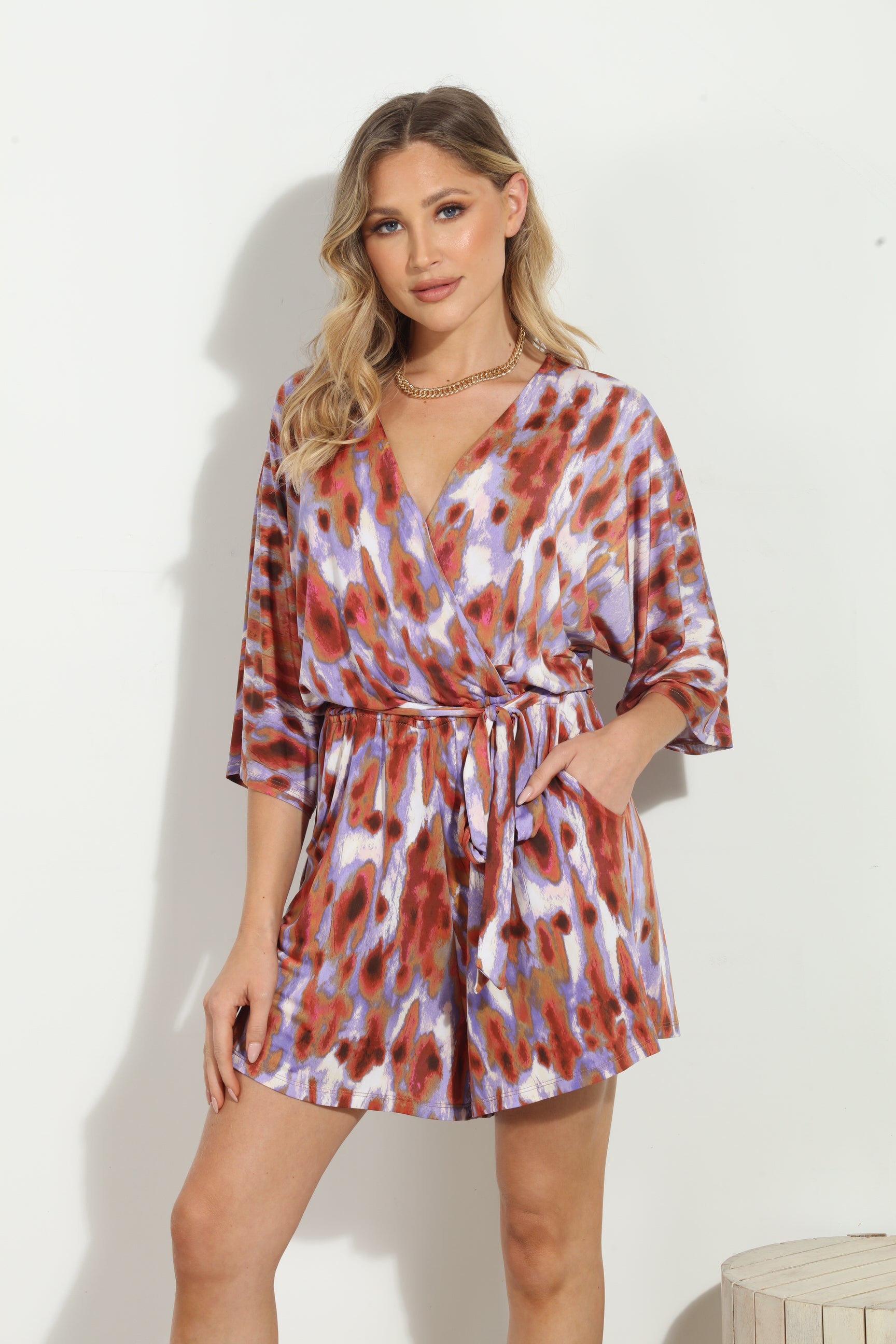 Kirin Kimono Sleeve Stretch Romper - BEST SELLER💜