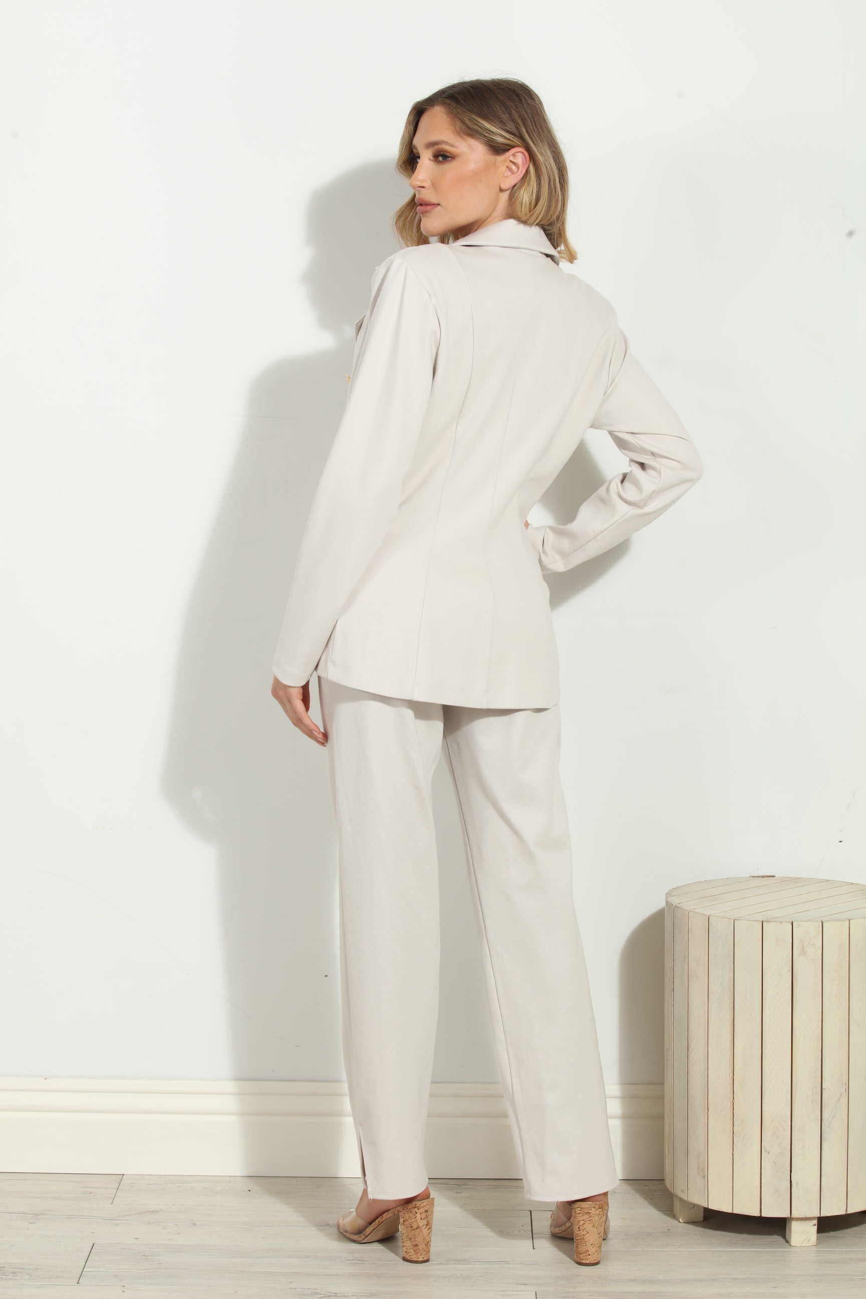 Antique White Button Ponti Blazer