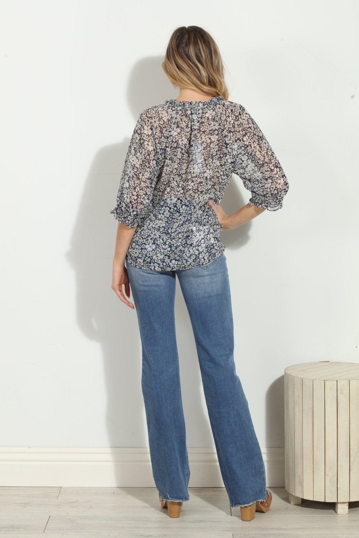 Lisa Split Neck Blouse-FINAL SALE