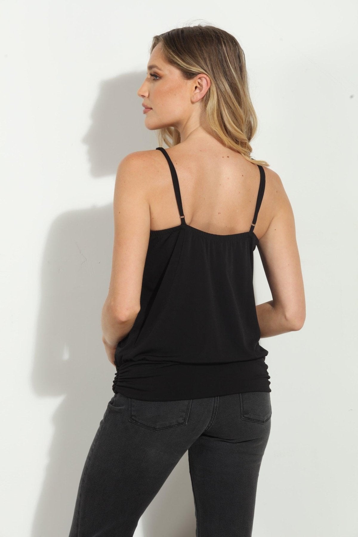 Black Stretch ITY Cami with Band-BEST SELLER