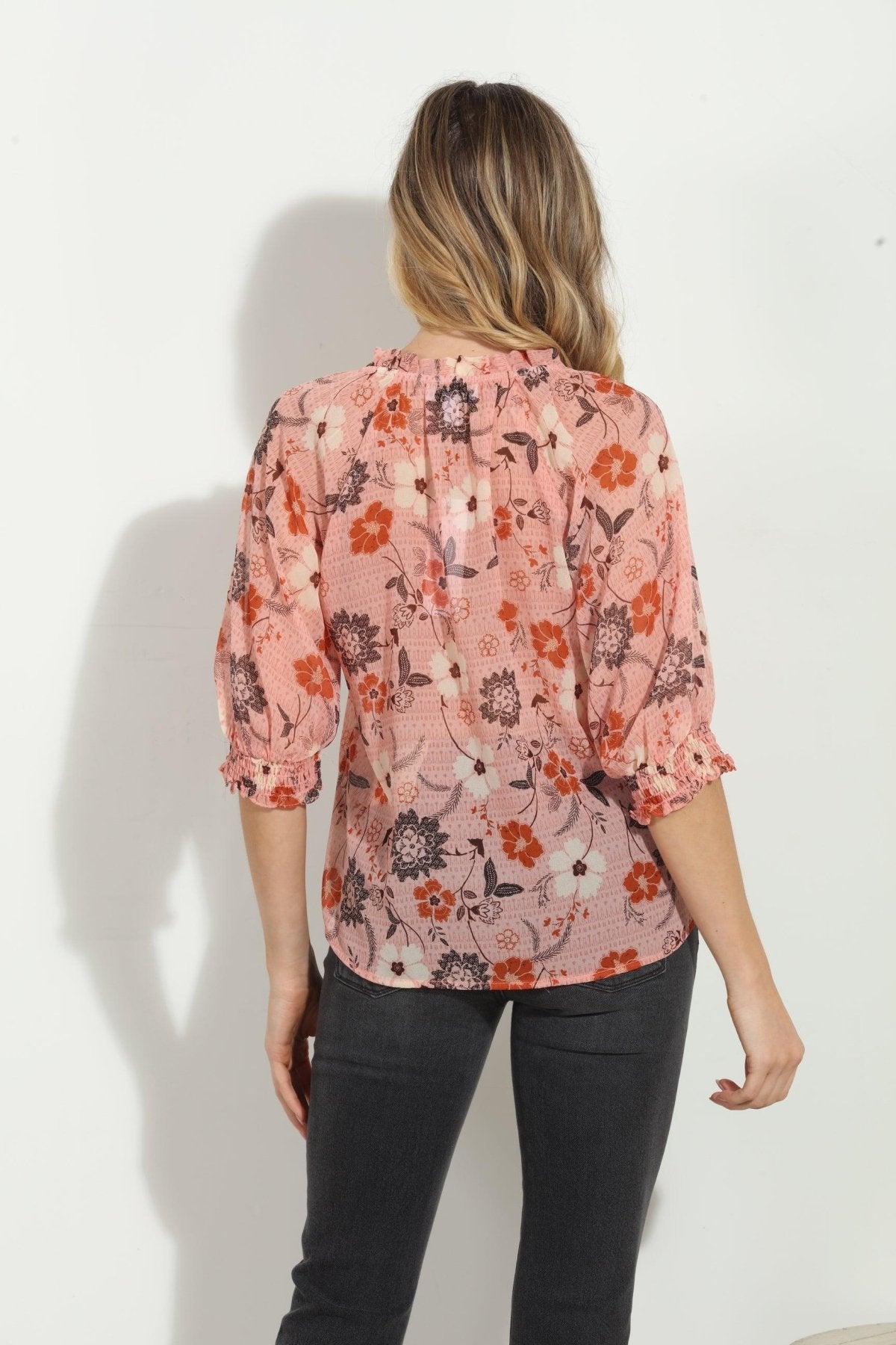 Georgia Split Neck Blouse-FINAL SALE