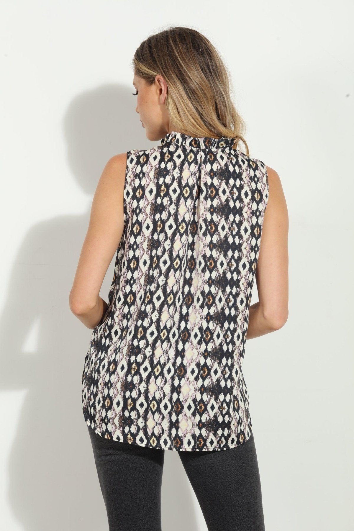 Amulet Pleated Neck Sleeveless Blouse-FINAL SALE