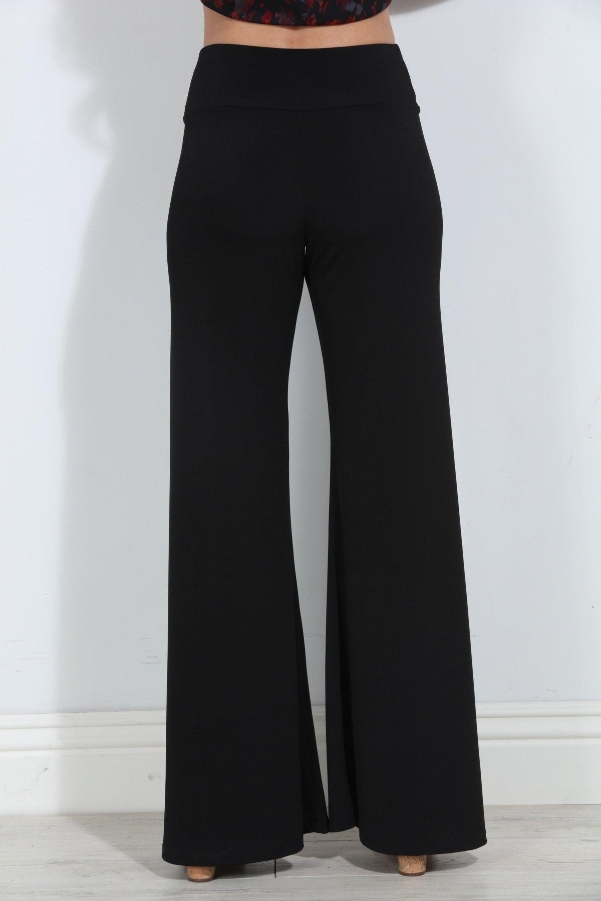 Black Stretch Wide Leg Pants-BEST SELLER