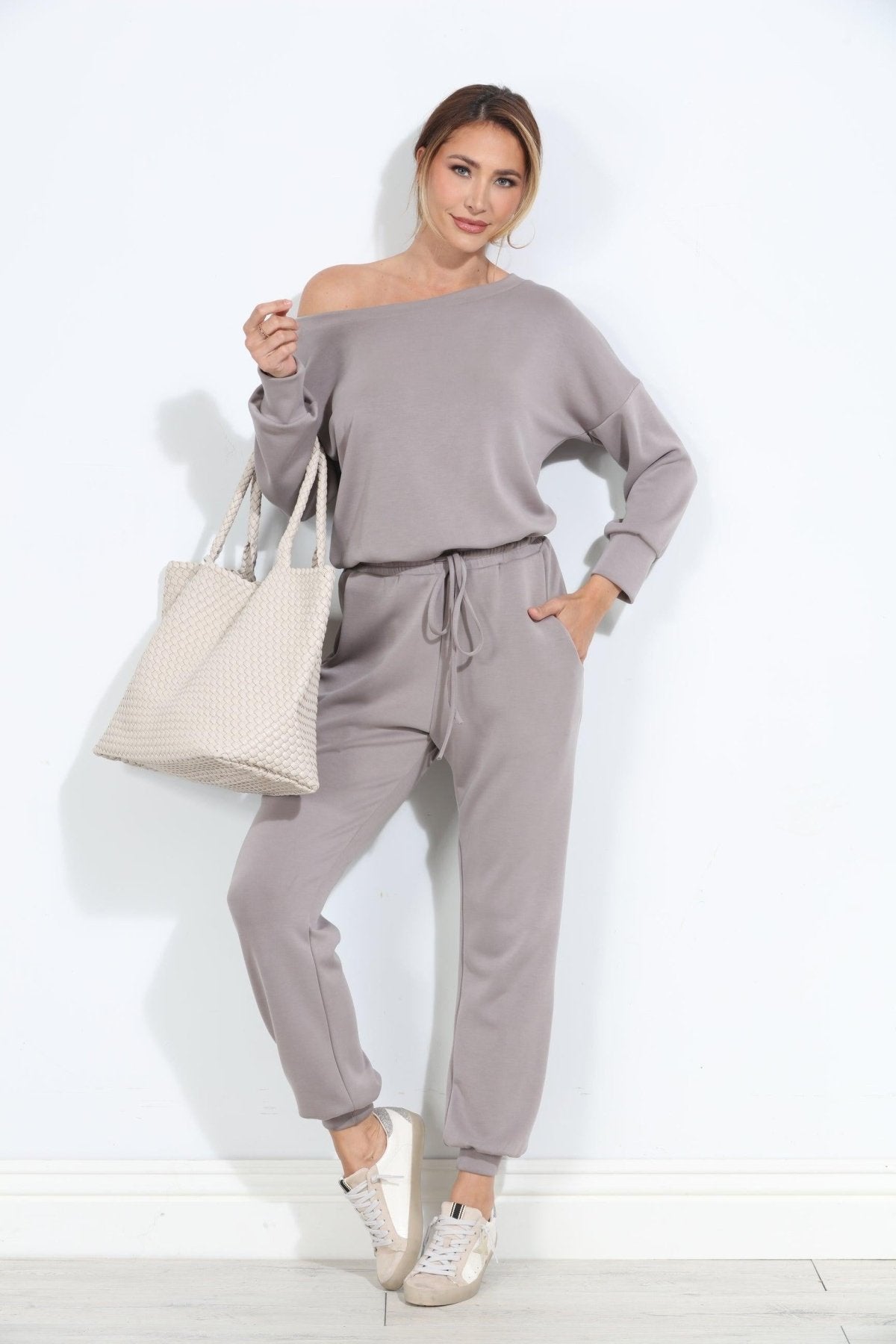 Solana Woven Tote- Latte