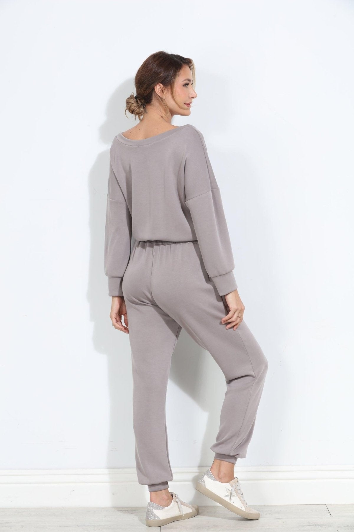 Taupe Soft Stretch Jumpsuit-FINAL SALE