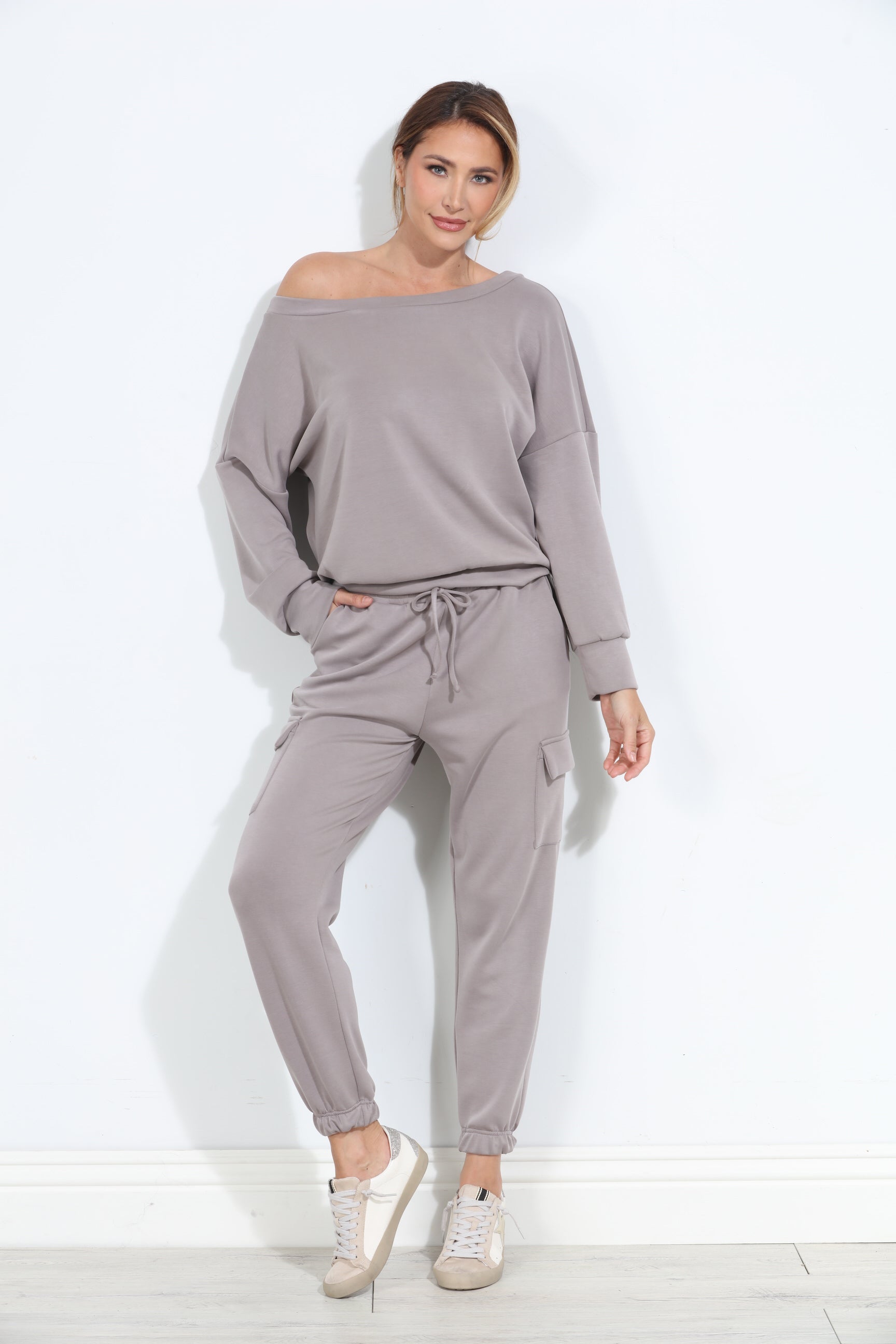 Taupe Soft Stretch Sweatshirt