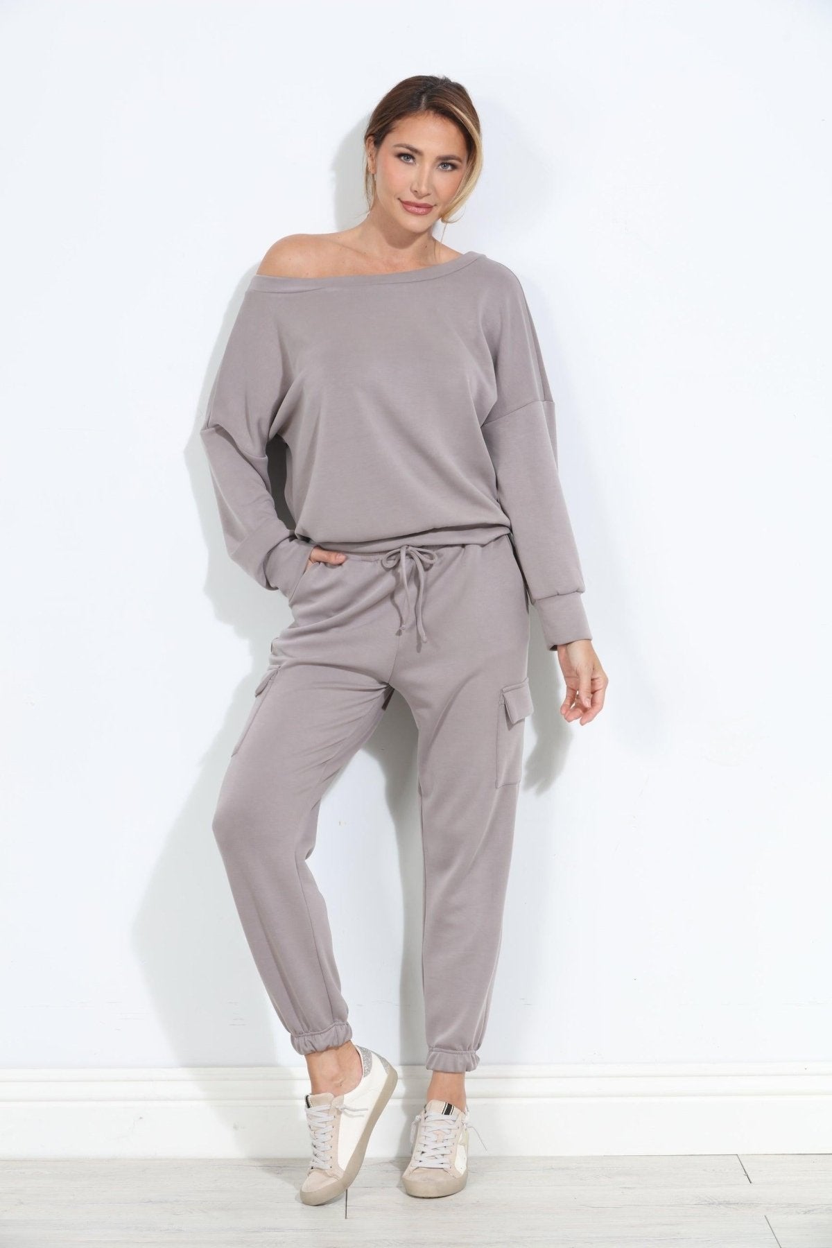 Taupe Soft Stretch Sweatshirt-FINAL SALE