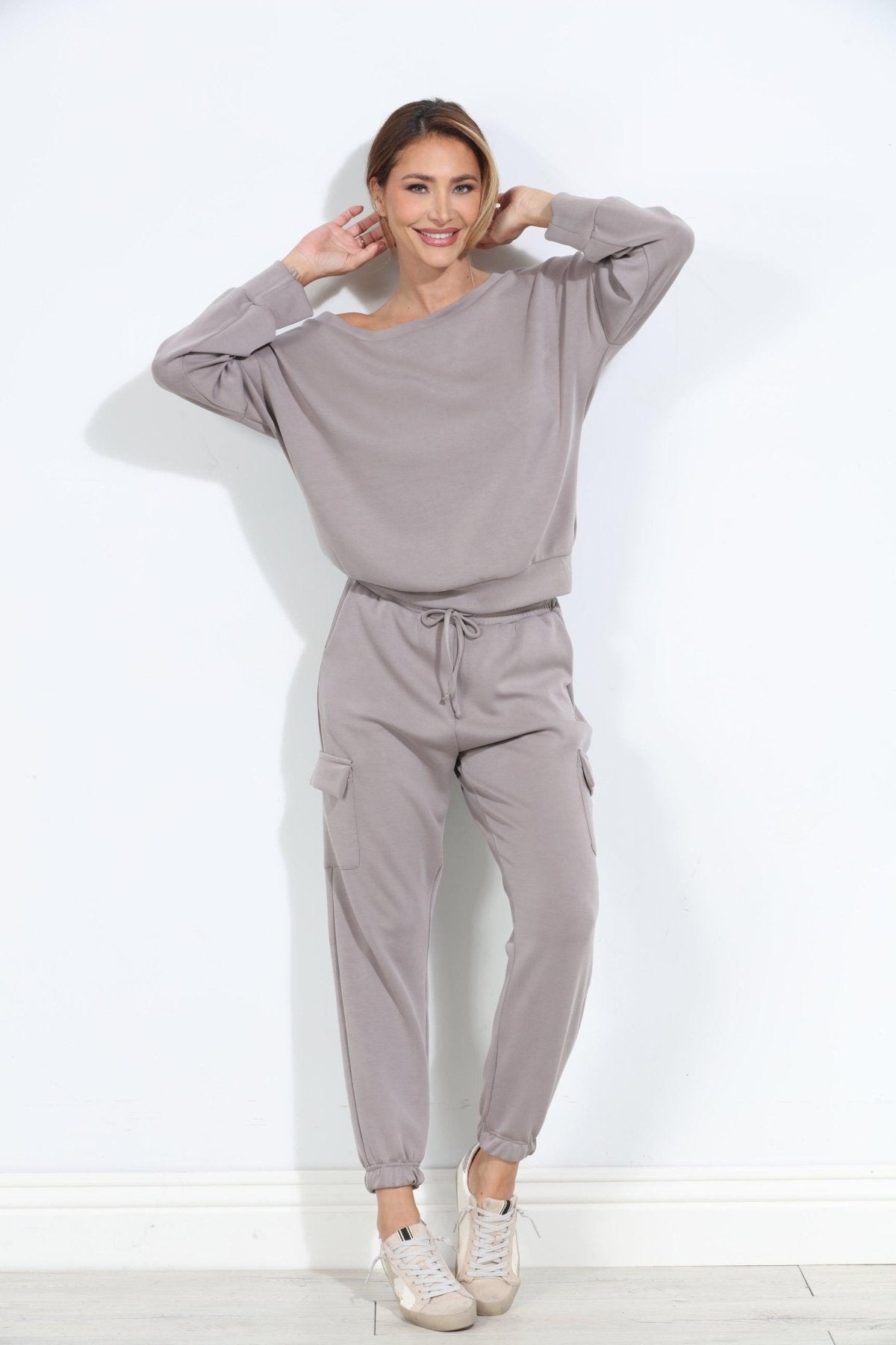 Taupe Soft Stretch Joggers-FINAL SALE