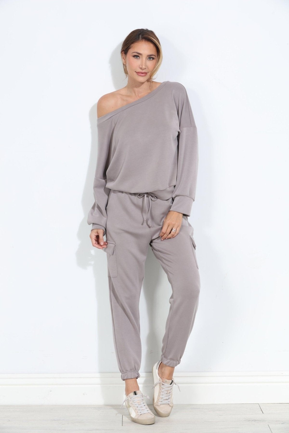 Taupe Soft Stretch Joggers-FINAL SALE