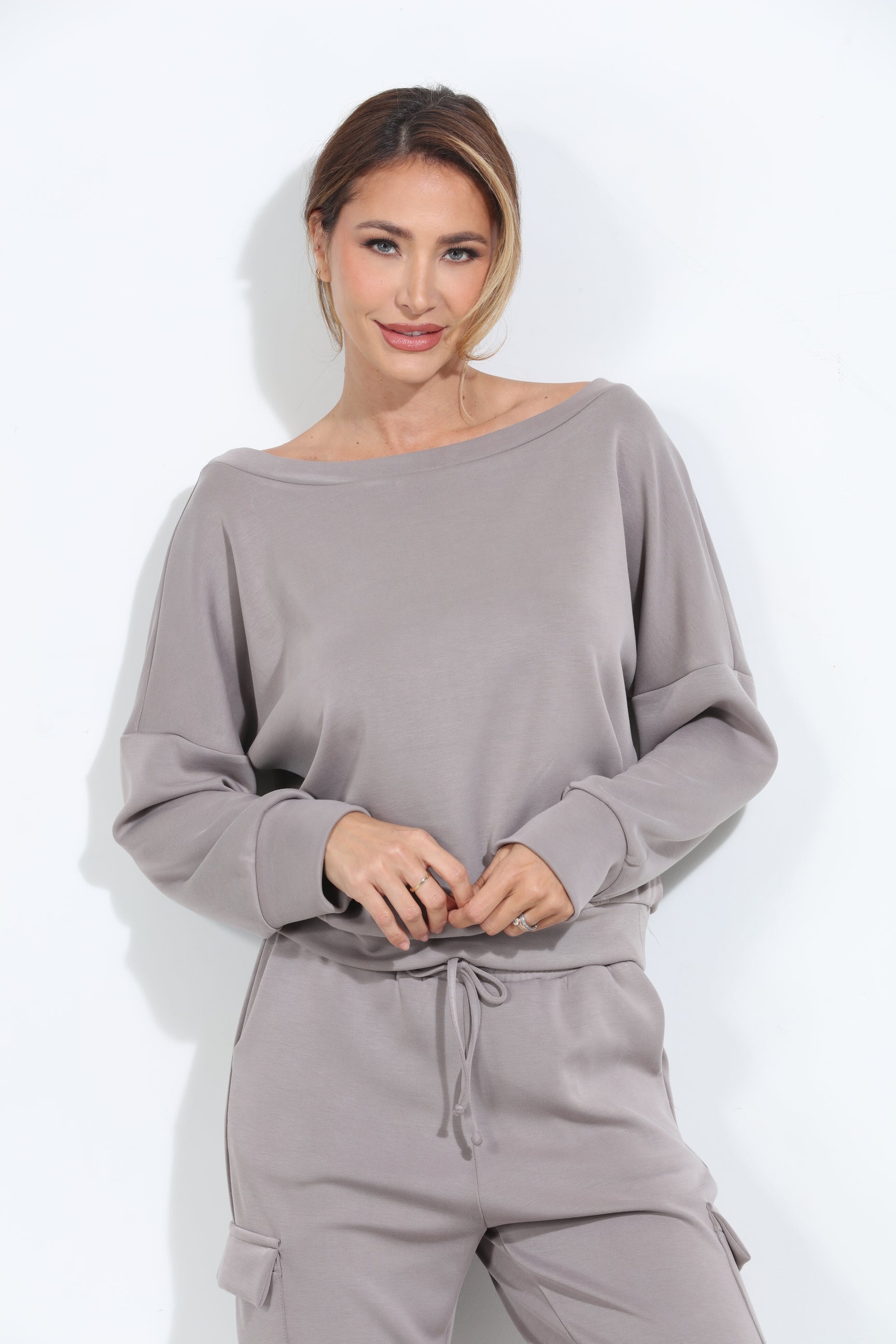 Taupe Soft Stretch Sweatshirt