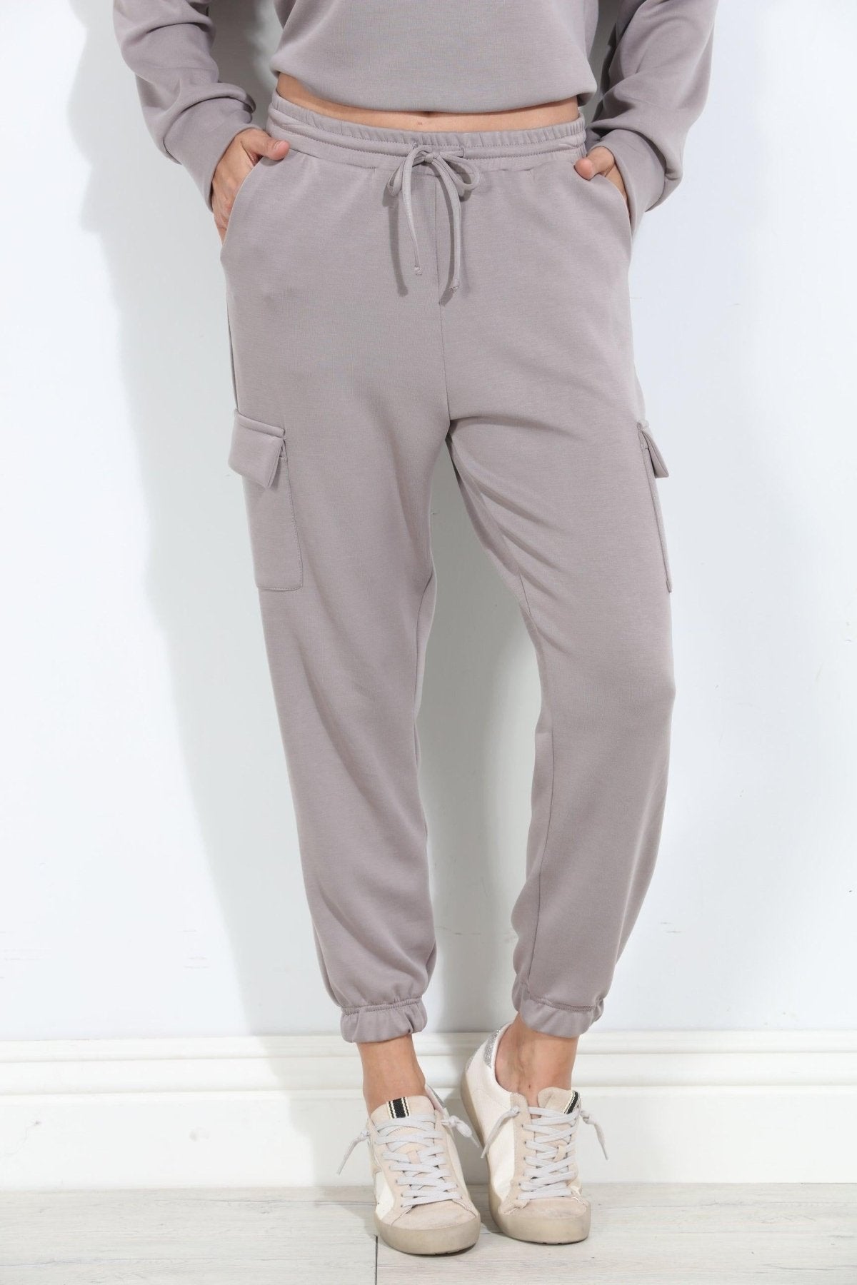 Taupe Soft Stretch Joggers-FINAL SALE