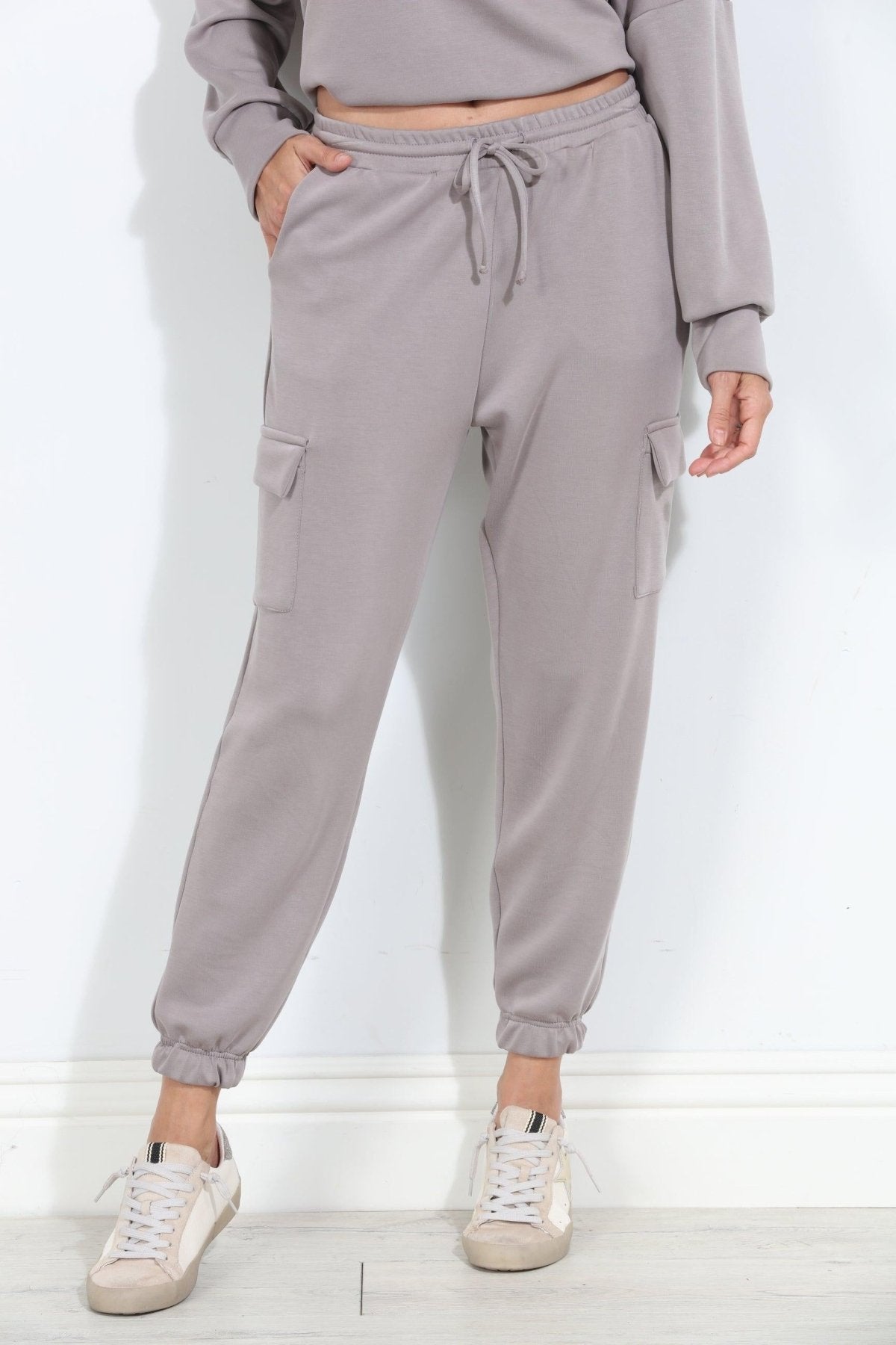 Taupe Soft Stretch Joggers-FINAL SALE
