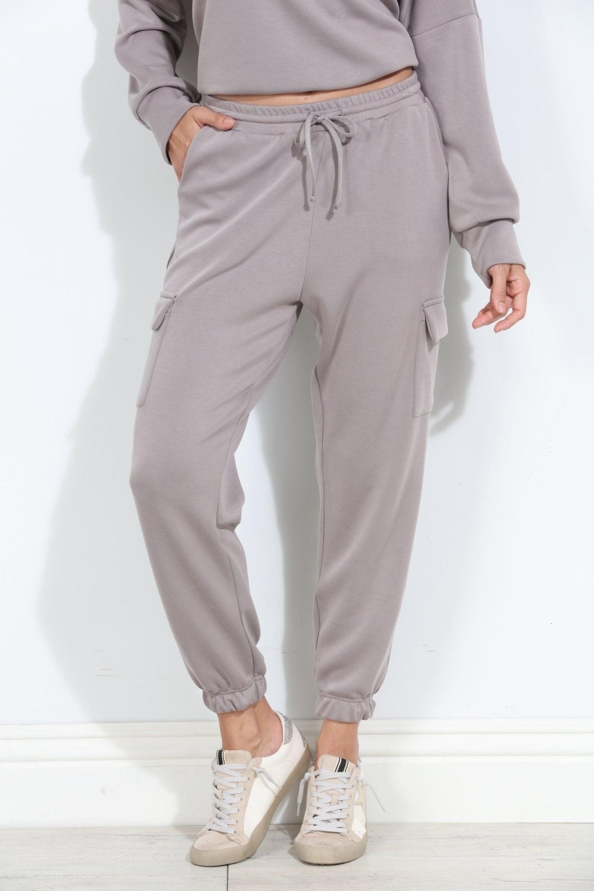 Taupe Soft Stretch Joggers-FINAL SALE