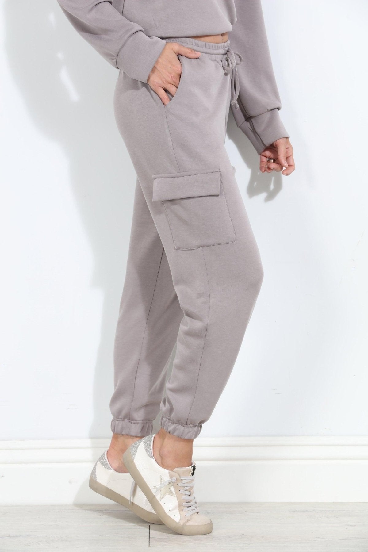 Taupe Soft Stretch Joggers-FINAL SALE