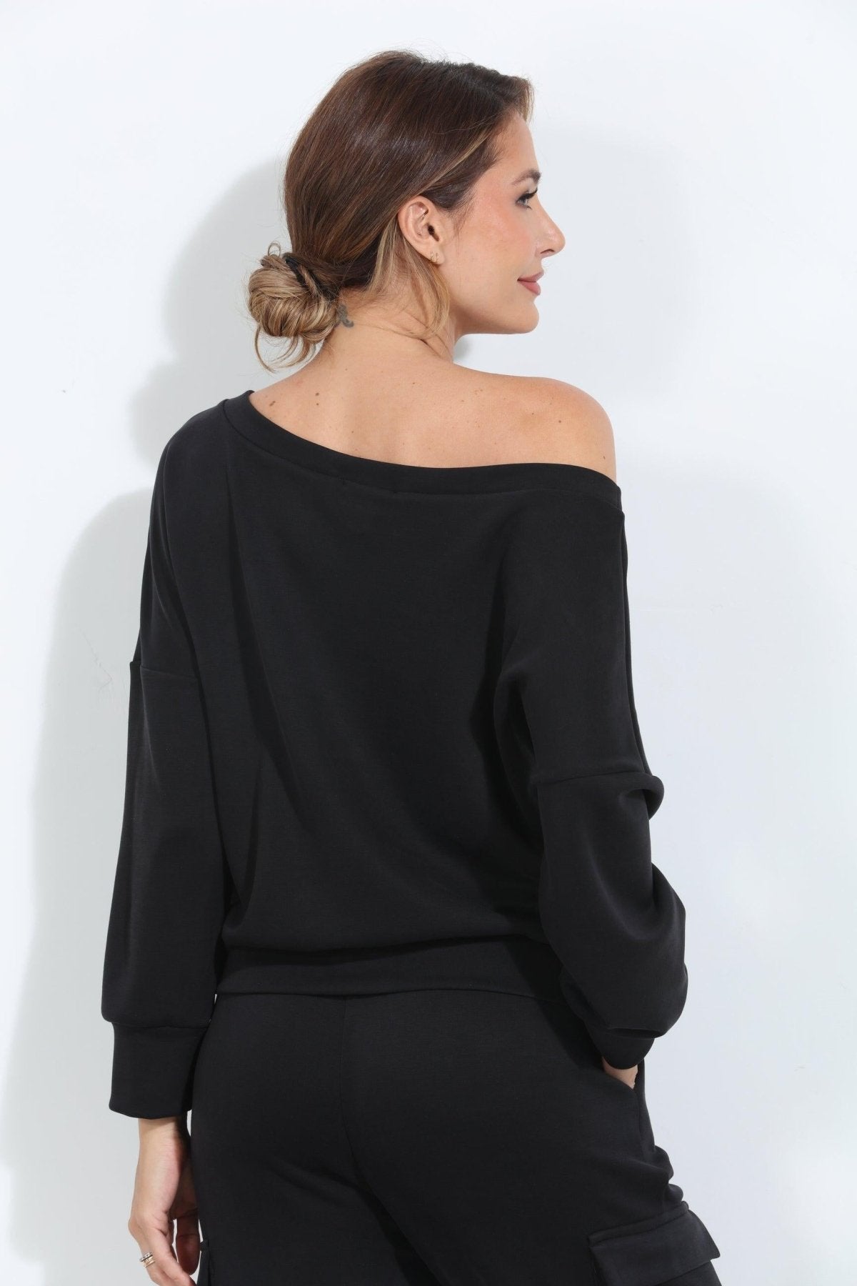 Black Soft Stretch Sweatshirt-BEST SELLER