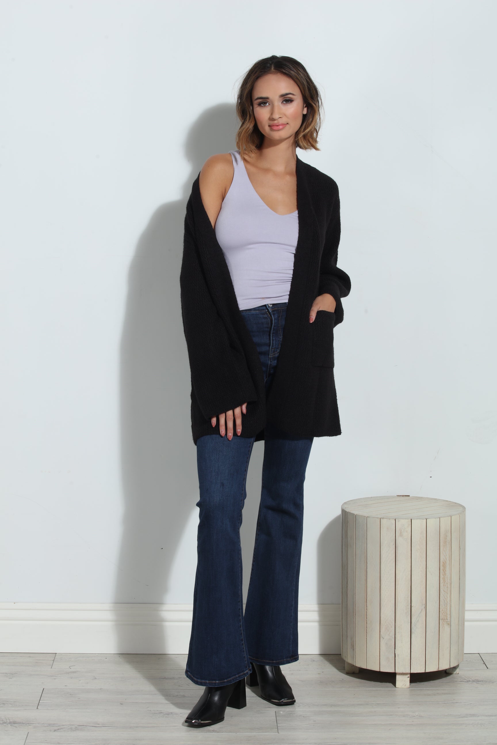 Elena Grandpa Cardigan- Black-BEST SELLER RESTOCKED