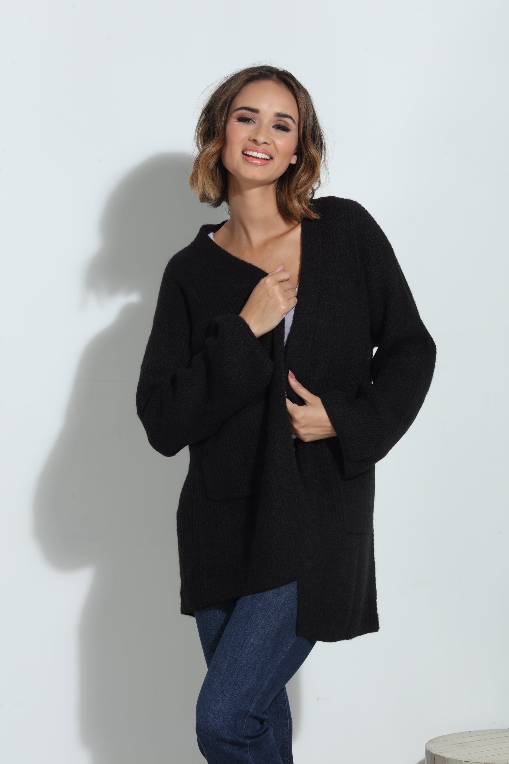 Elena Grandpa Cardigan- Black-BEST SELLER RESTOCKED