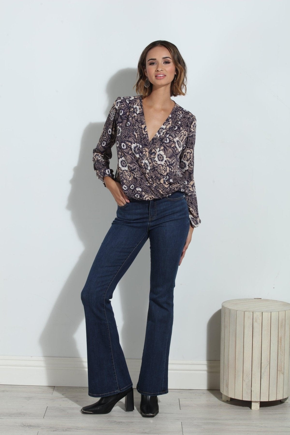 Marto Surplice Pleated Top-FINAL SALE