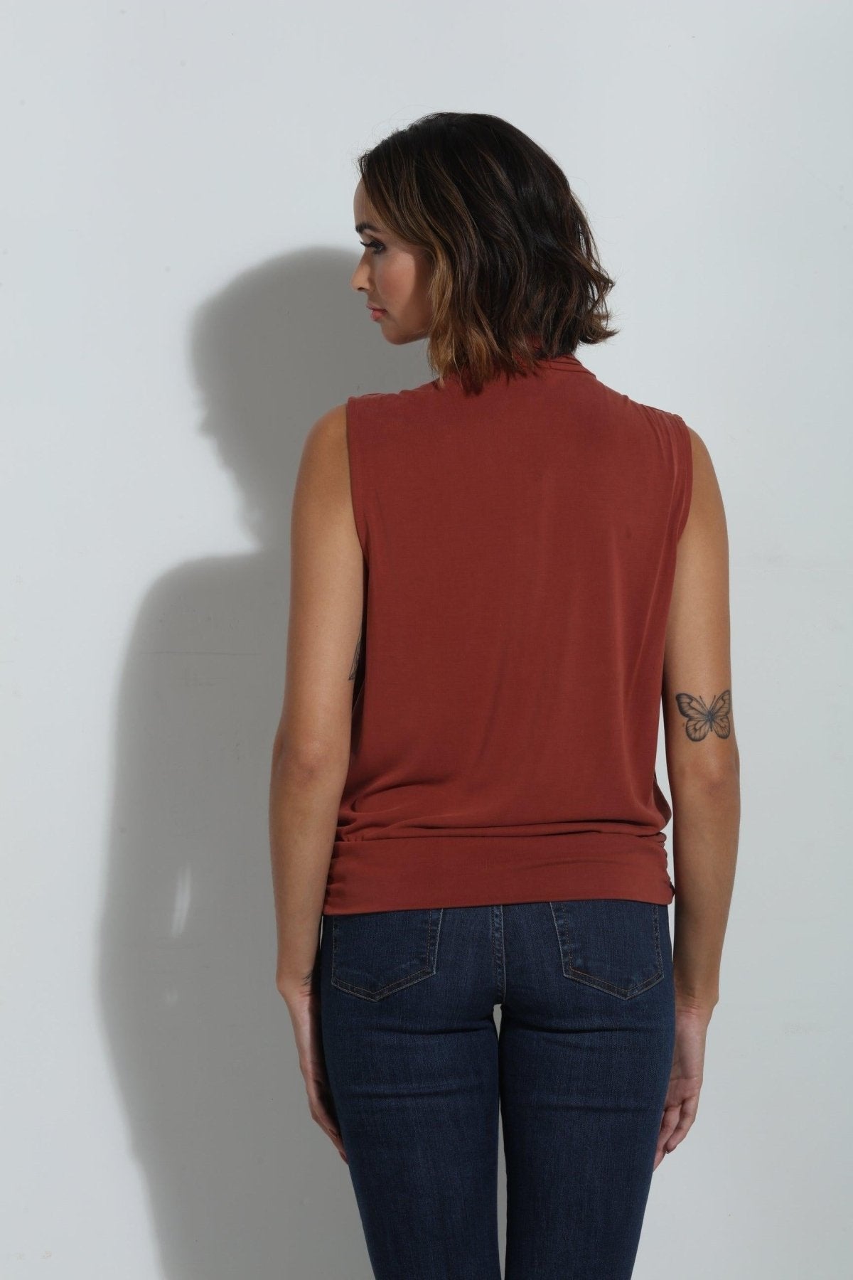 Spice Cupro Banded Surplice Tank-BEST SELLER