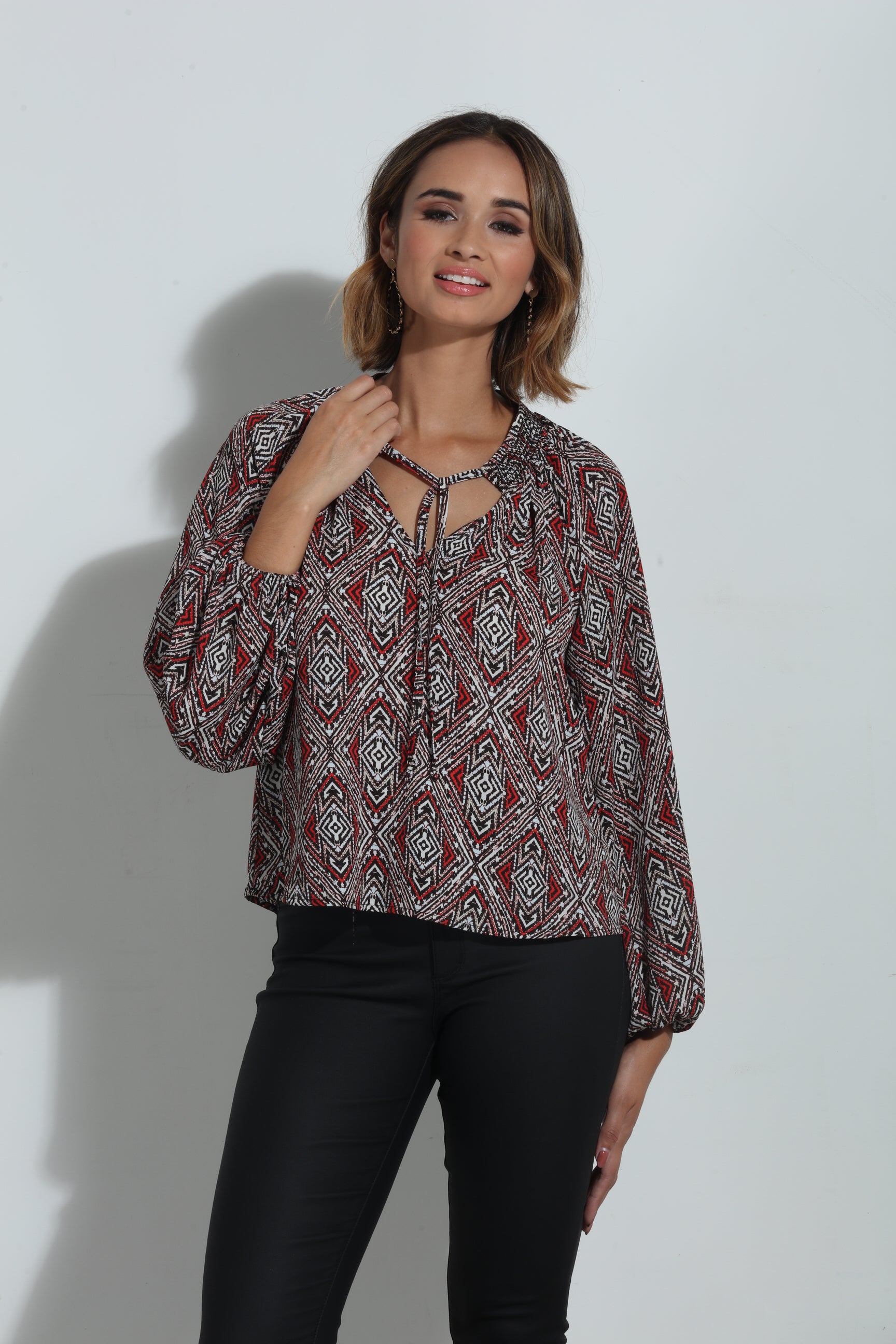 Shanae Smocked Neck Blouse