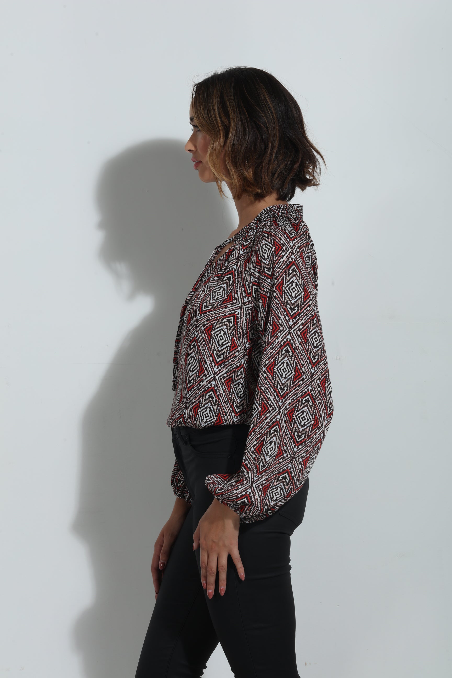 Shanae Smocked Neck Blouse