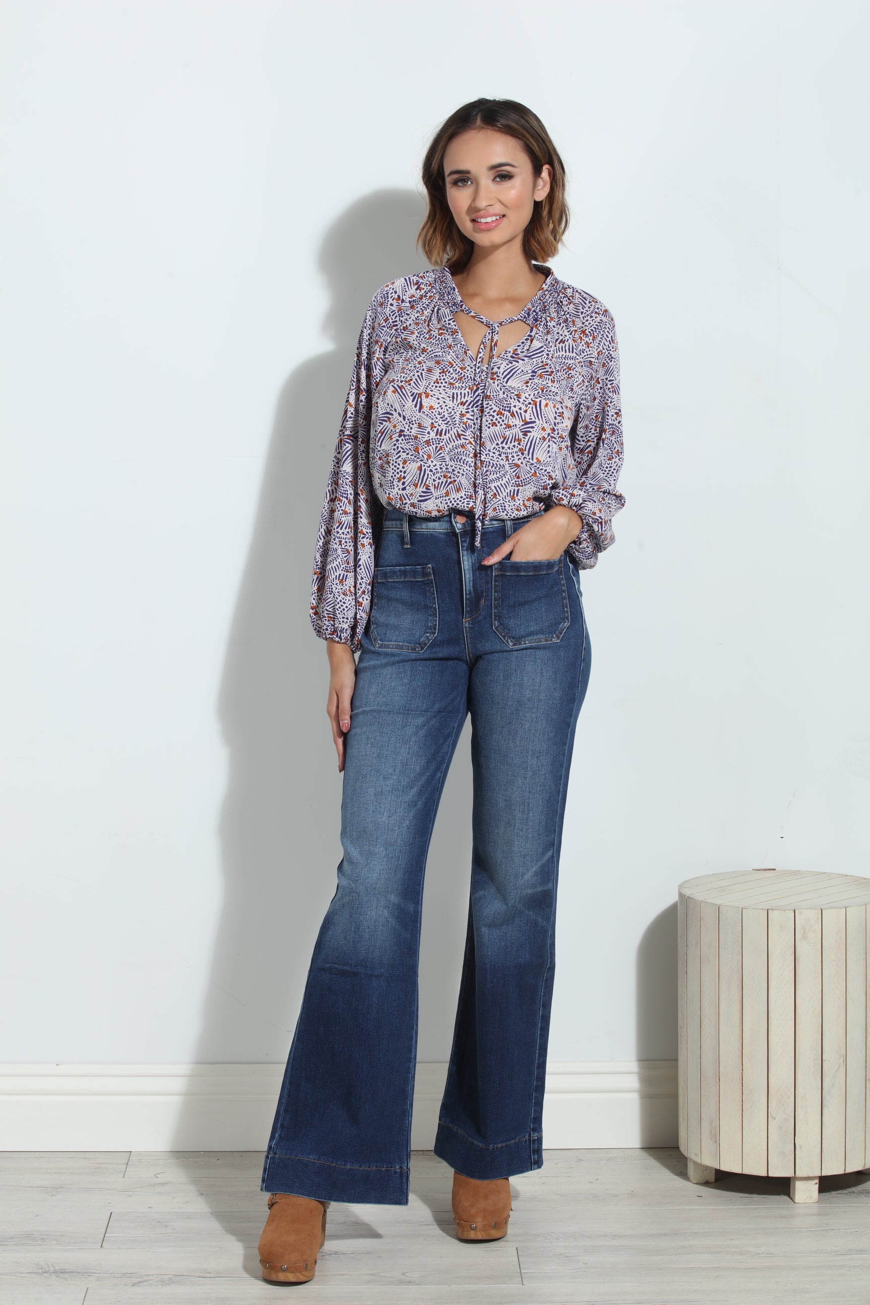 Ornella Smocked Neck Blouse