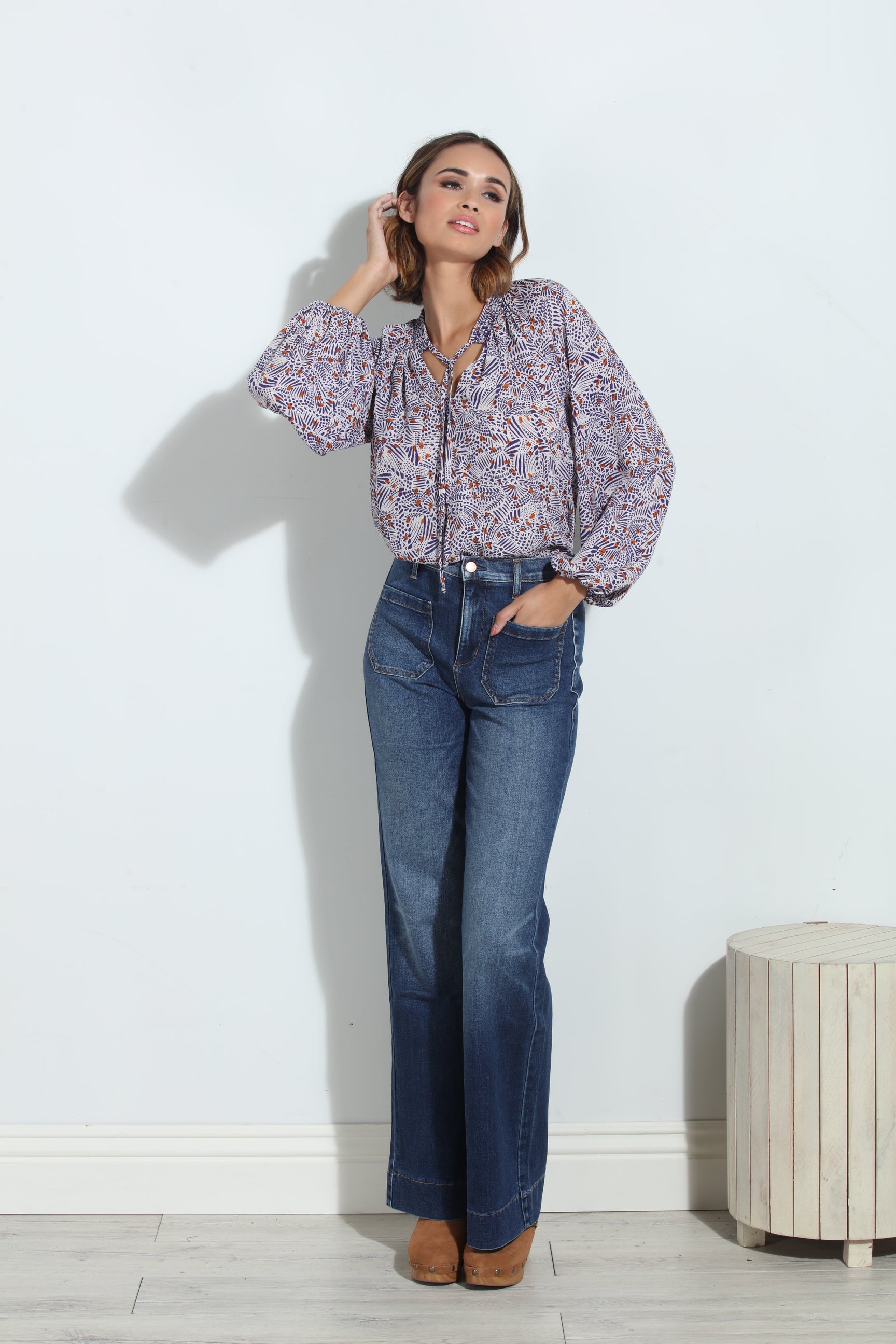 Ornella Smocked Neck Blouse