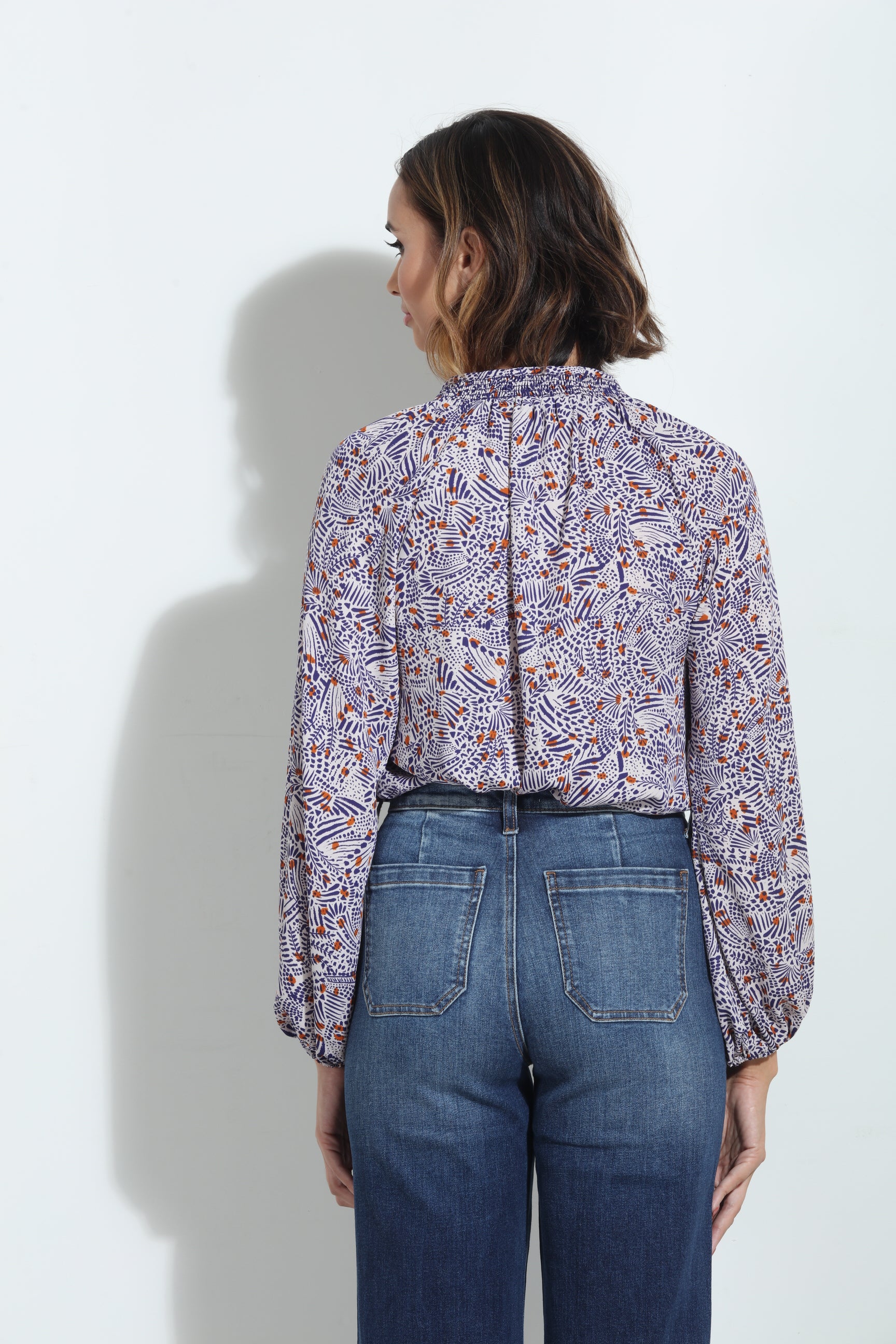Ornella Smocked Neck Blouse