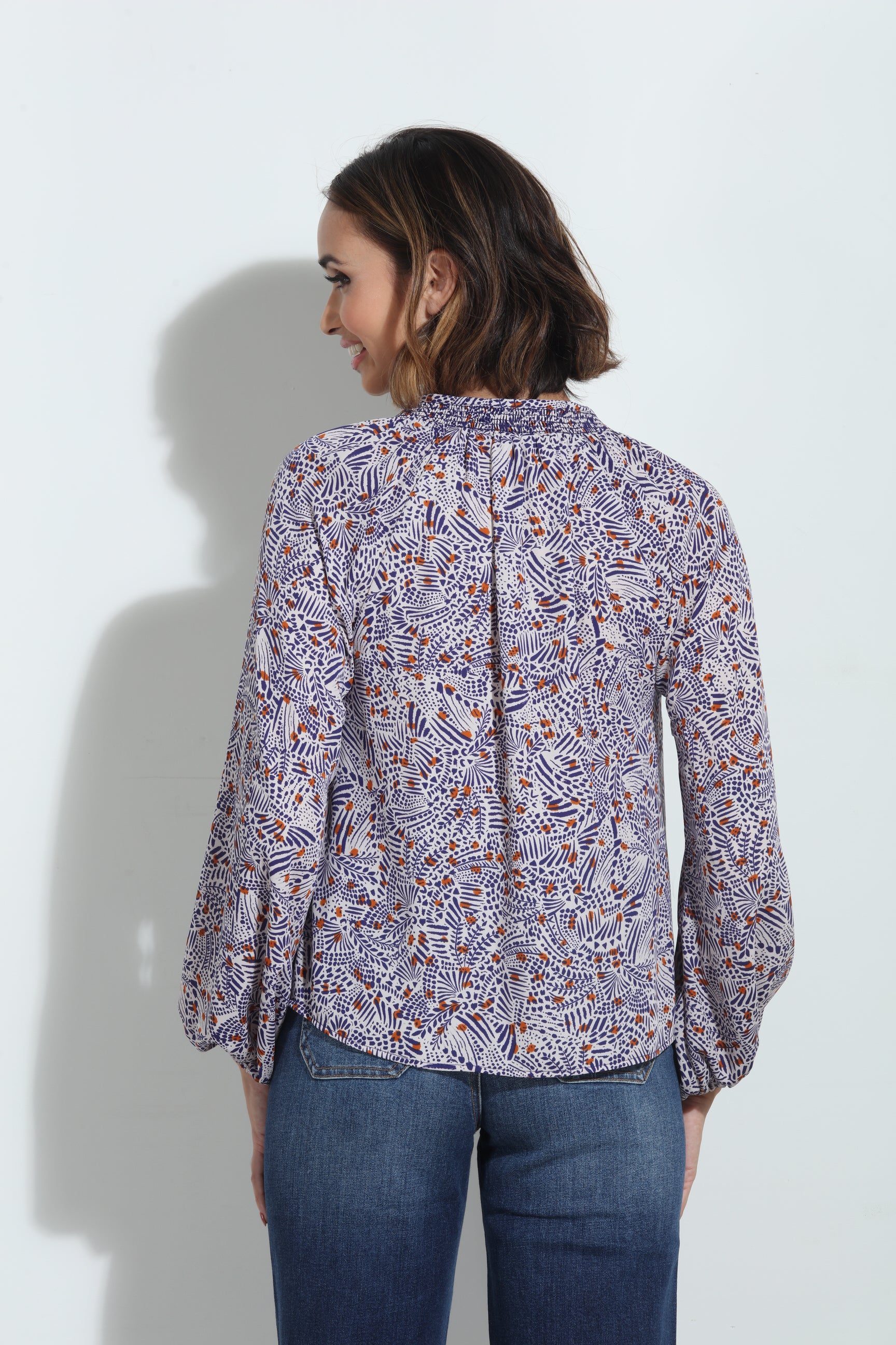 Ornella Smocked Neck Blouse