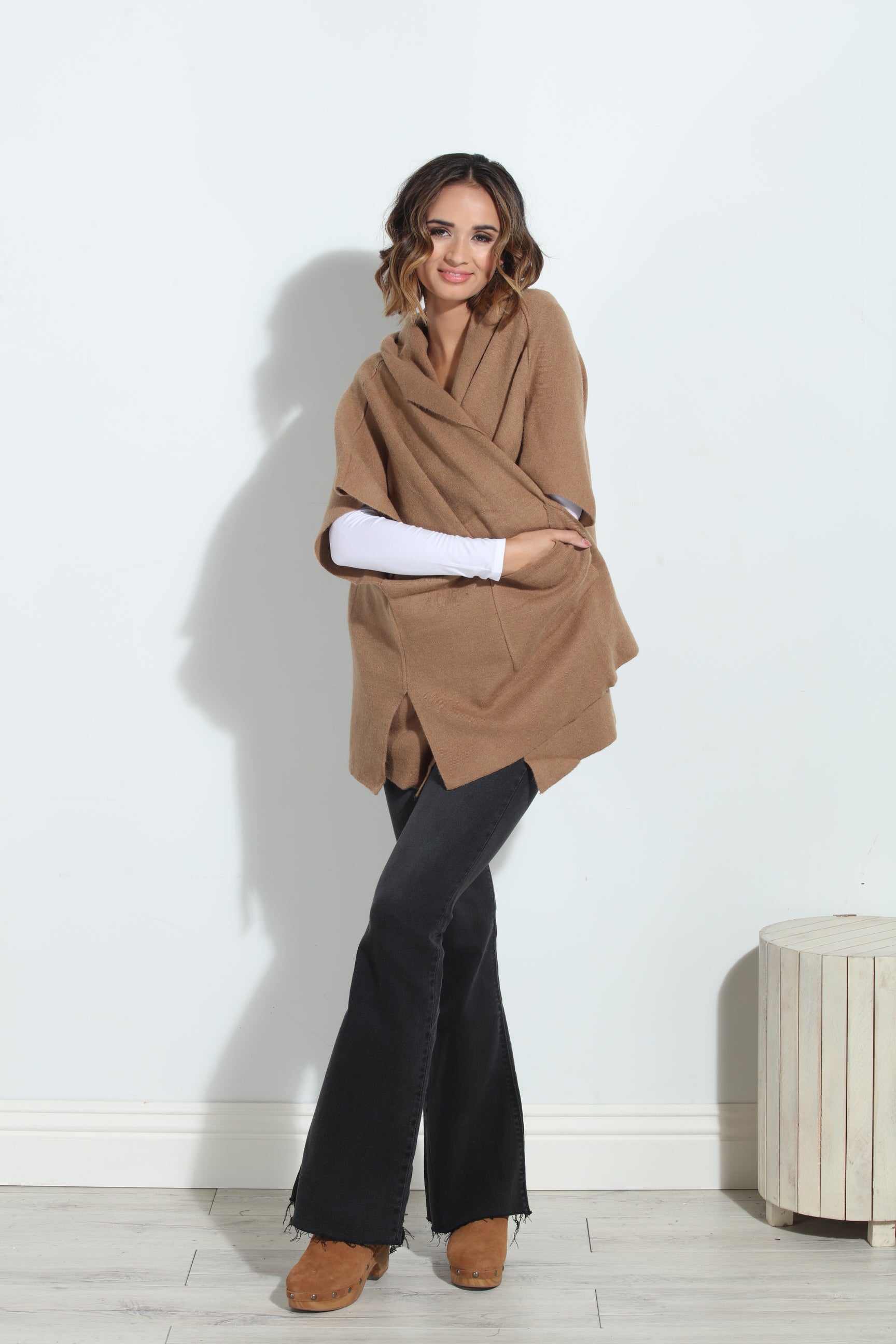 Camel Cozy Hooded Poncho-BEST SELLER-BEST SELLER