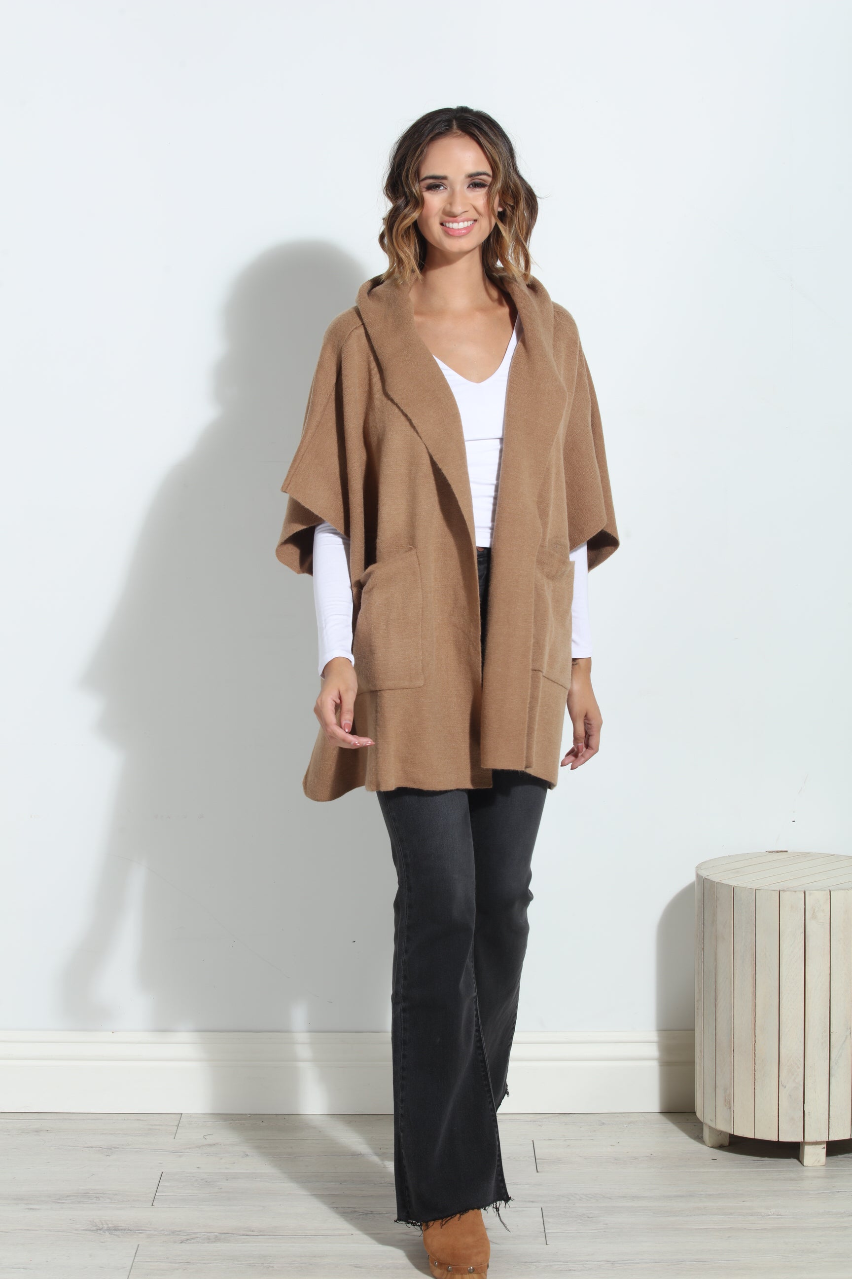 Camel Cozy Hooded Poncho-BEST SELLER-BEST SELLER